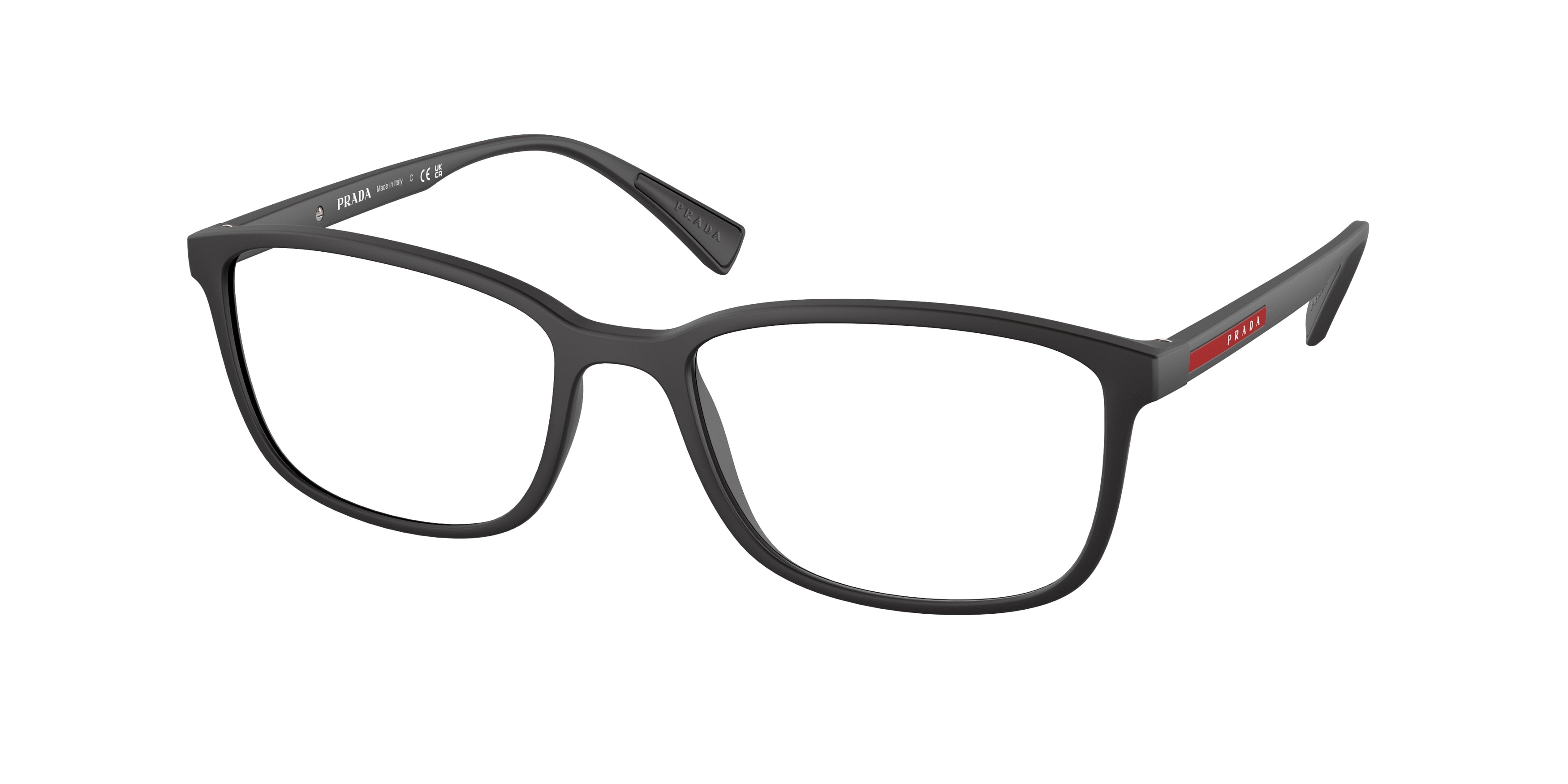 Prada Linea Rossa LIFESTYLE PS04IV Rectangle Eyeglasses  DG01O1-Rubber Black 55-140-18 - Color Map Black