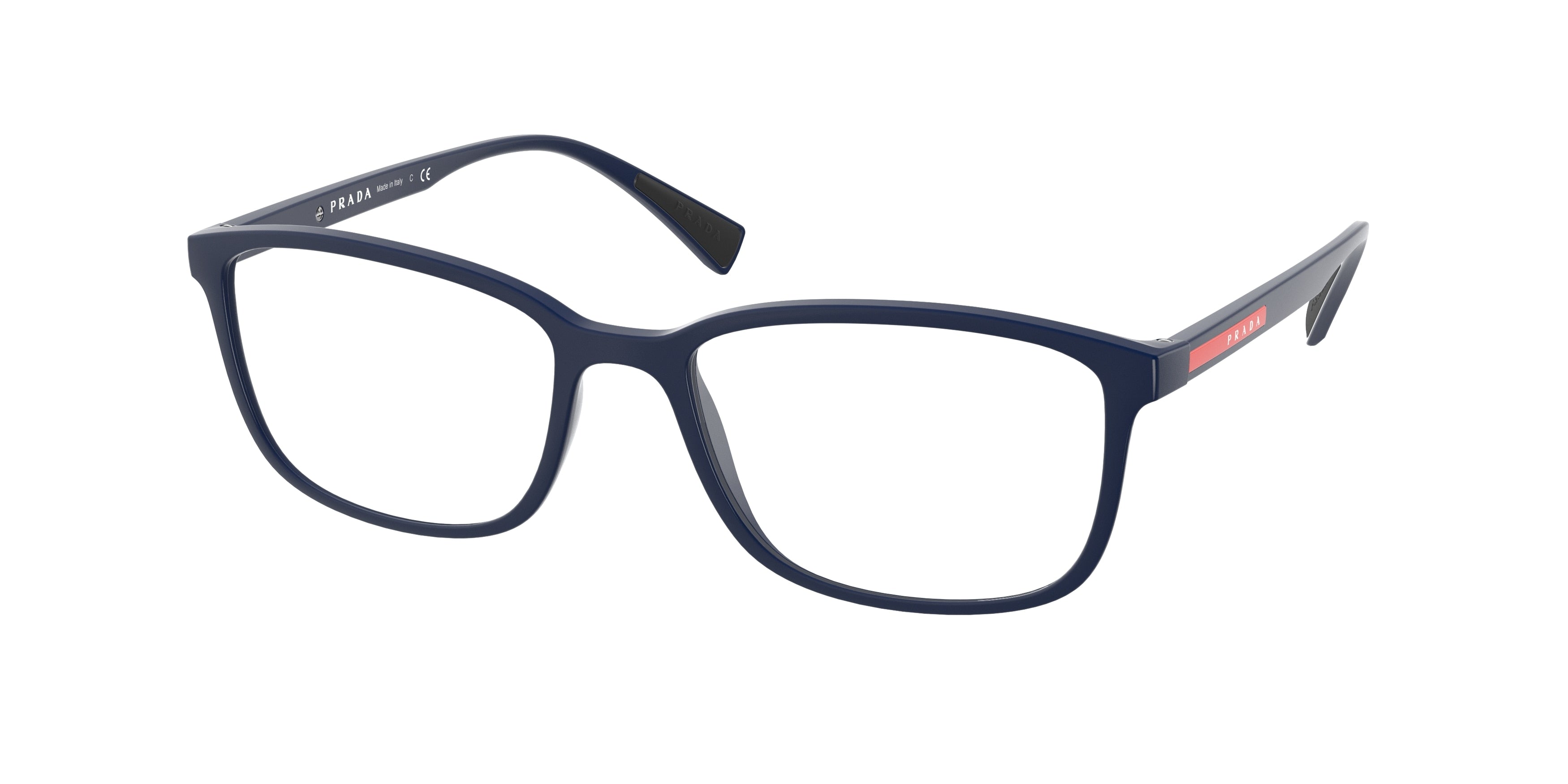 Prada Linea Rossa LIFESTYLE PS04IV Rectangle Eyeglasses  TFY1O1-Blue Rubber 55-140-18 - Color Map Blue