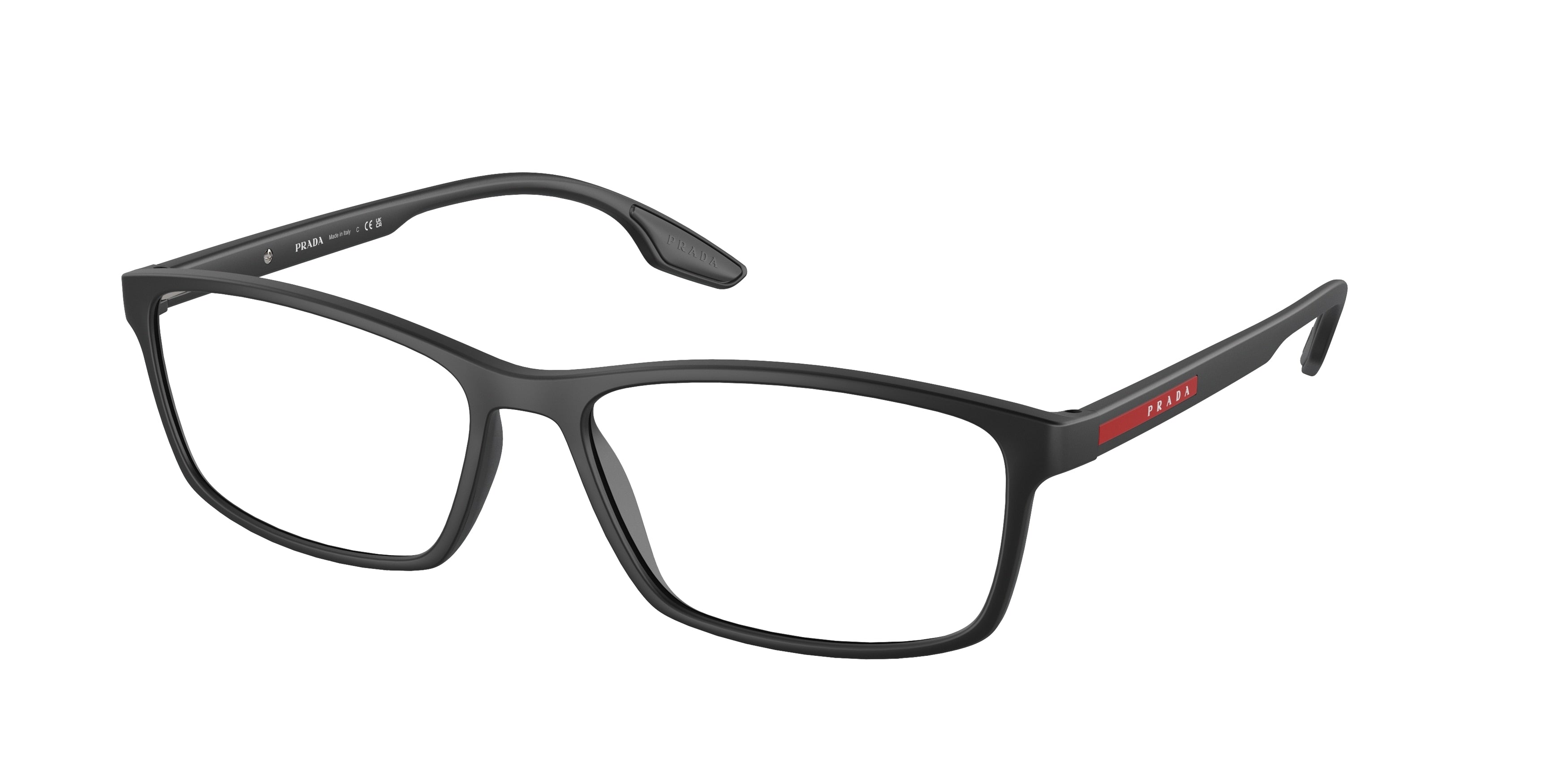 Prada Linea Rossa LIFESTYLE PS04MV Rectangle Eyeglasses  1BO1O1-Matte Black 56-145-16 - Color Map Black