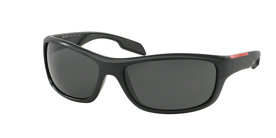 Prada Linea Rossa PS04NS Pillow Sunglasses  1BO1A1-MATTE BLACK+BLACK RUBB. 65-17-130 - Color Map black