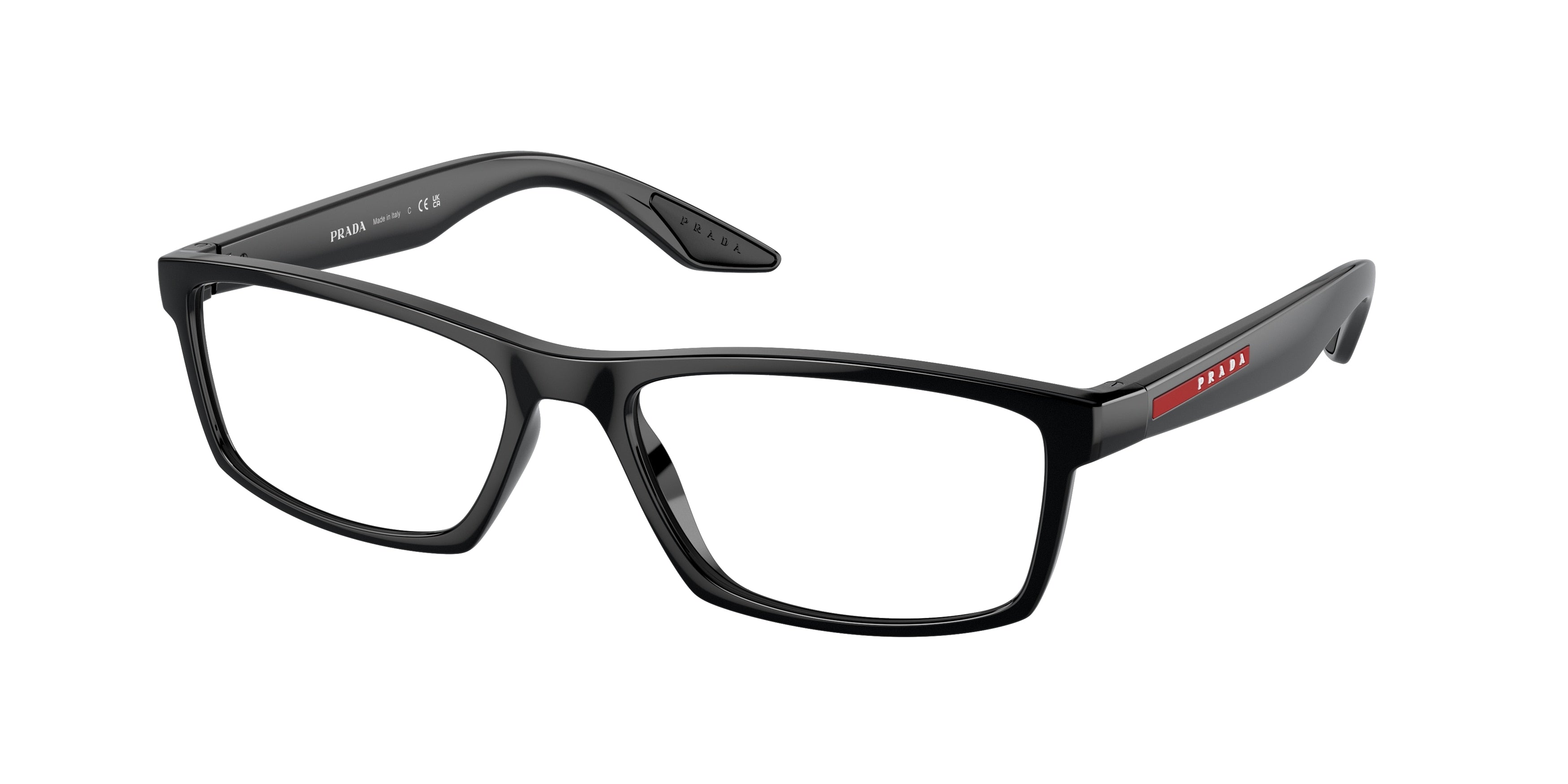 Prada Linea Rossa PS04PV Rectangle Eyeglasses  1AB1O1-Black 56-145-17 - Color Map Black