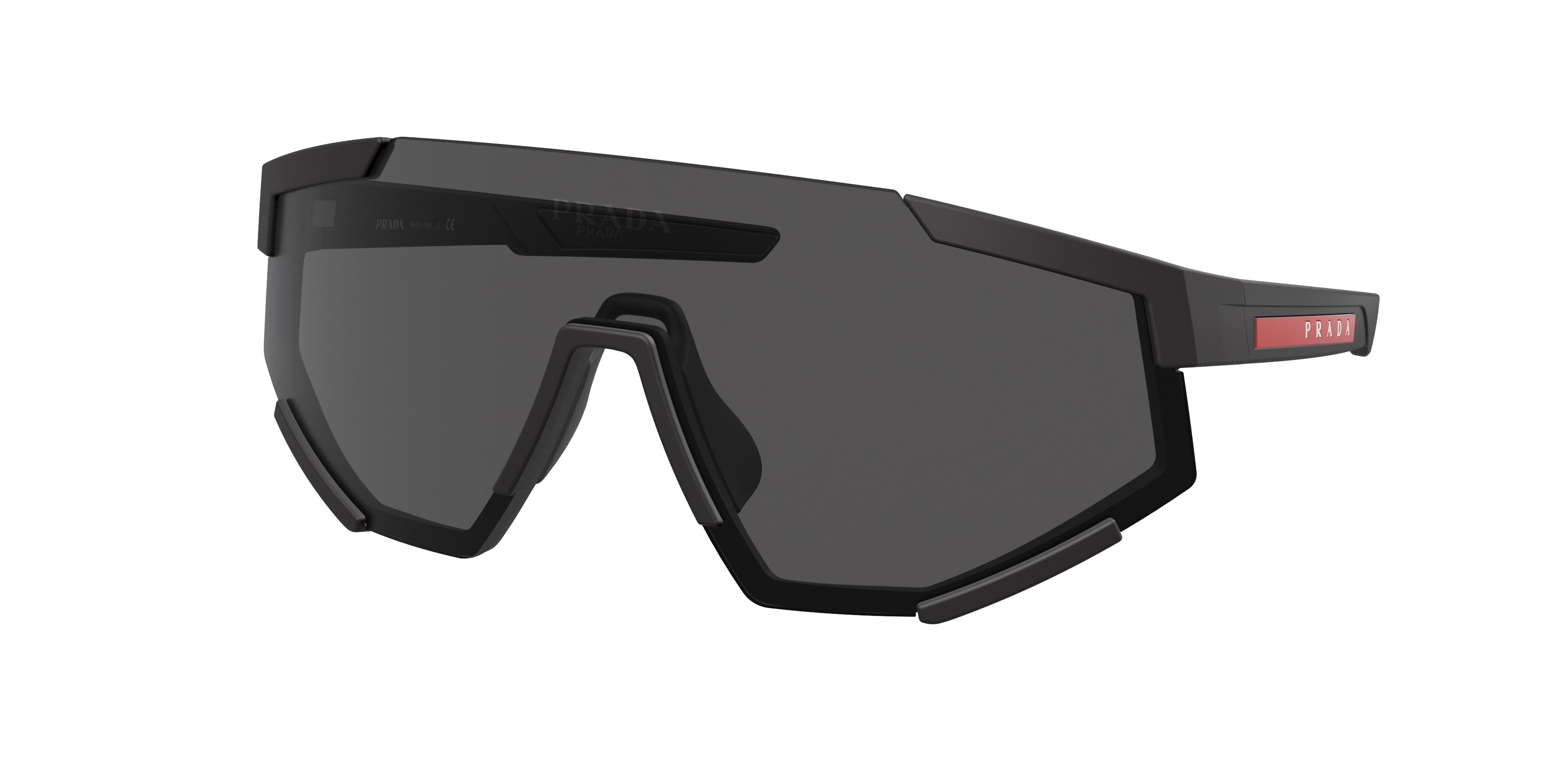 Prada Linea Rossa PS04WSF Pillow Sunglasses  DG006F-Black Rubber 0-130-137 - Color Map Black