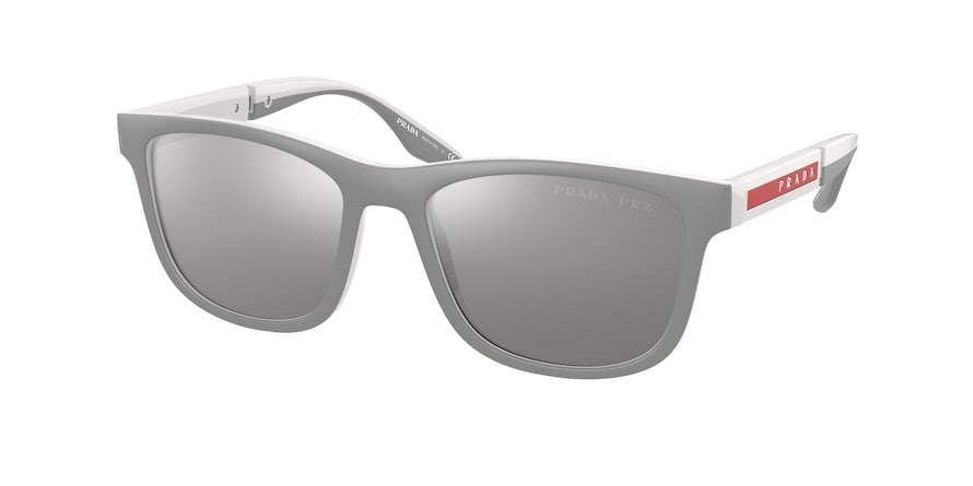 Prada Linea Rossa PS04XSF Square Sunglasses  04S04L-GREY RUBBER/WHITE 56-18-145 - Color Map grey