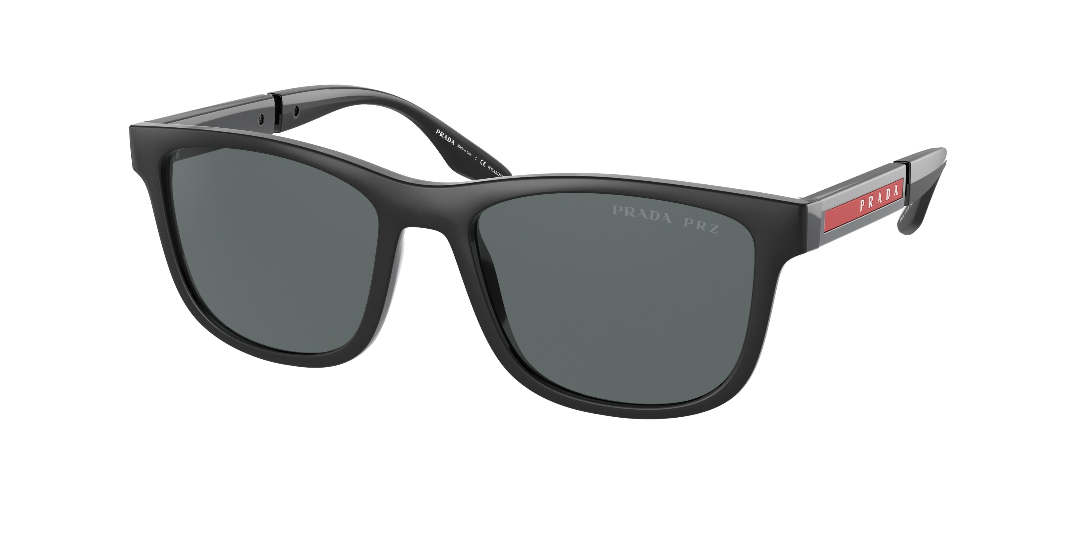 Prada Linea Rossa PS04XS Square Sunglasses  DG002G-Rubber Black 53-145-18 - Color Map Black