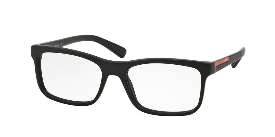 Prada Linea Rossa PS05FVF Rectangle Eyeglasses  1BO1O1-MATTE BLACK 55-17-140 - Color Map black