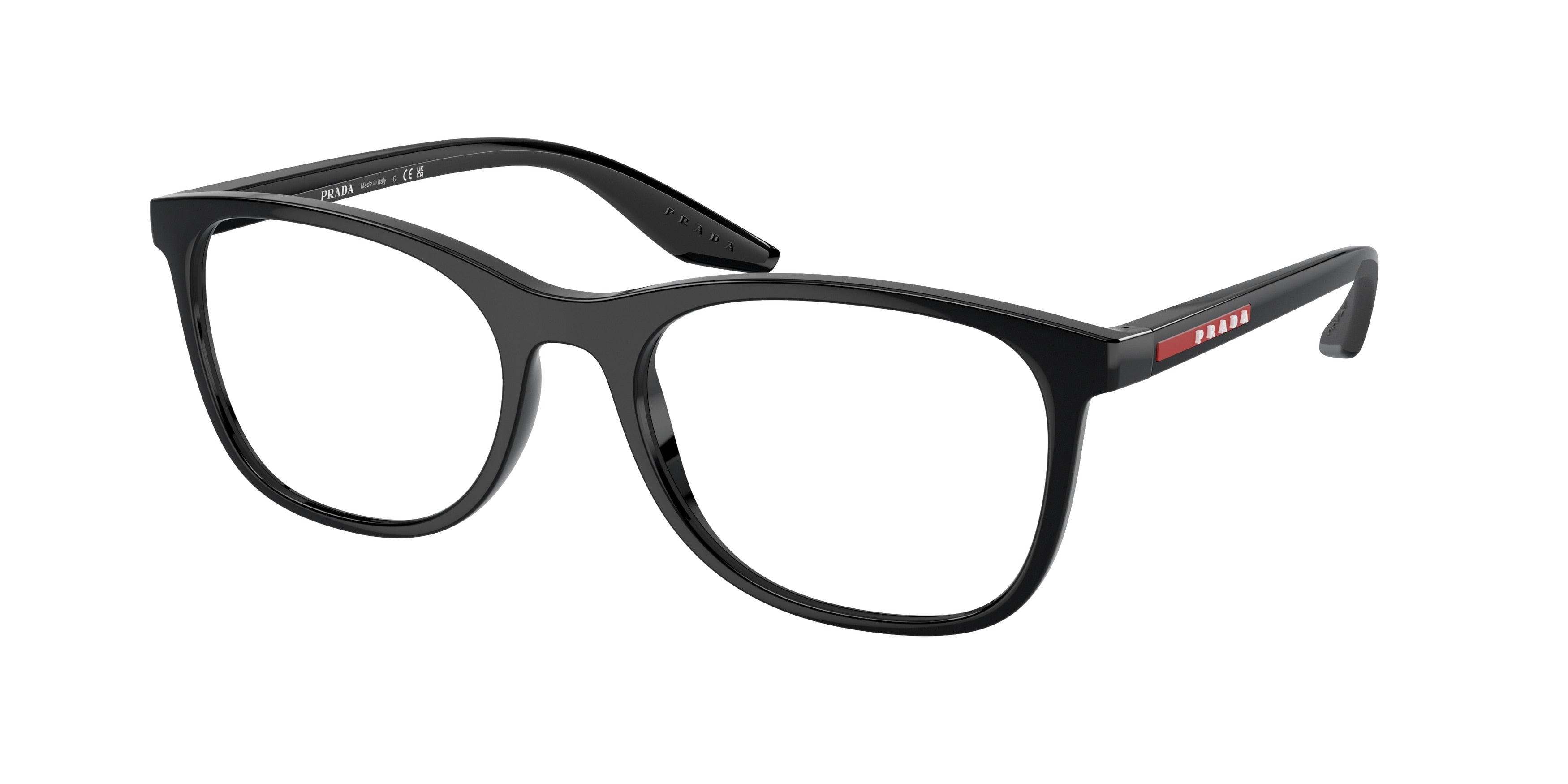 Prada Linea Rossa PS05PV Pillow Eyeglasses  1AB1O1-Black 55-145-19 - Color Map Black