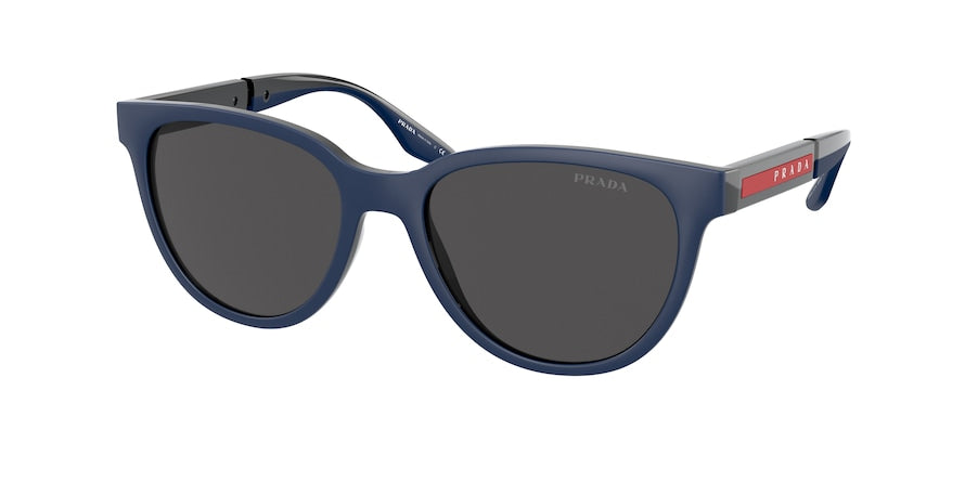 Prada Linea Rossa PS05XS Oval Sunglasses  02S06F-NAVY RUBBER/BLACK 54-18-145 - Color Map blue