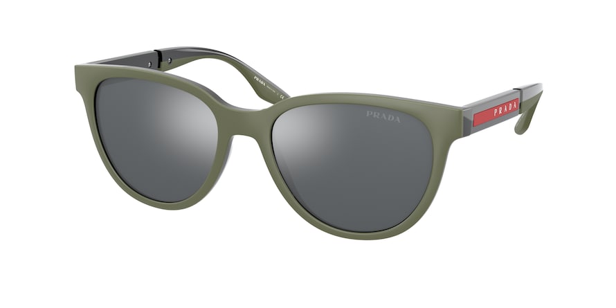 Prada Linea Rossa PS05XS Oval Sunglasses  03S0D3-MILITARY RUBBER/ARDESIA 54-18-145 - Color Map green