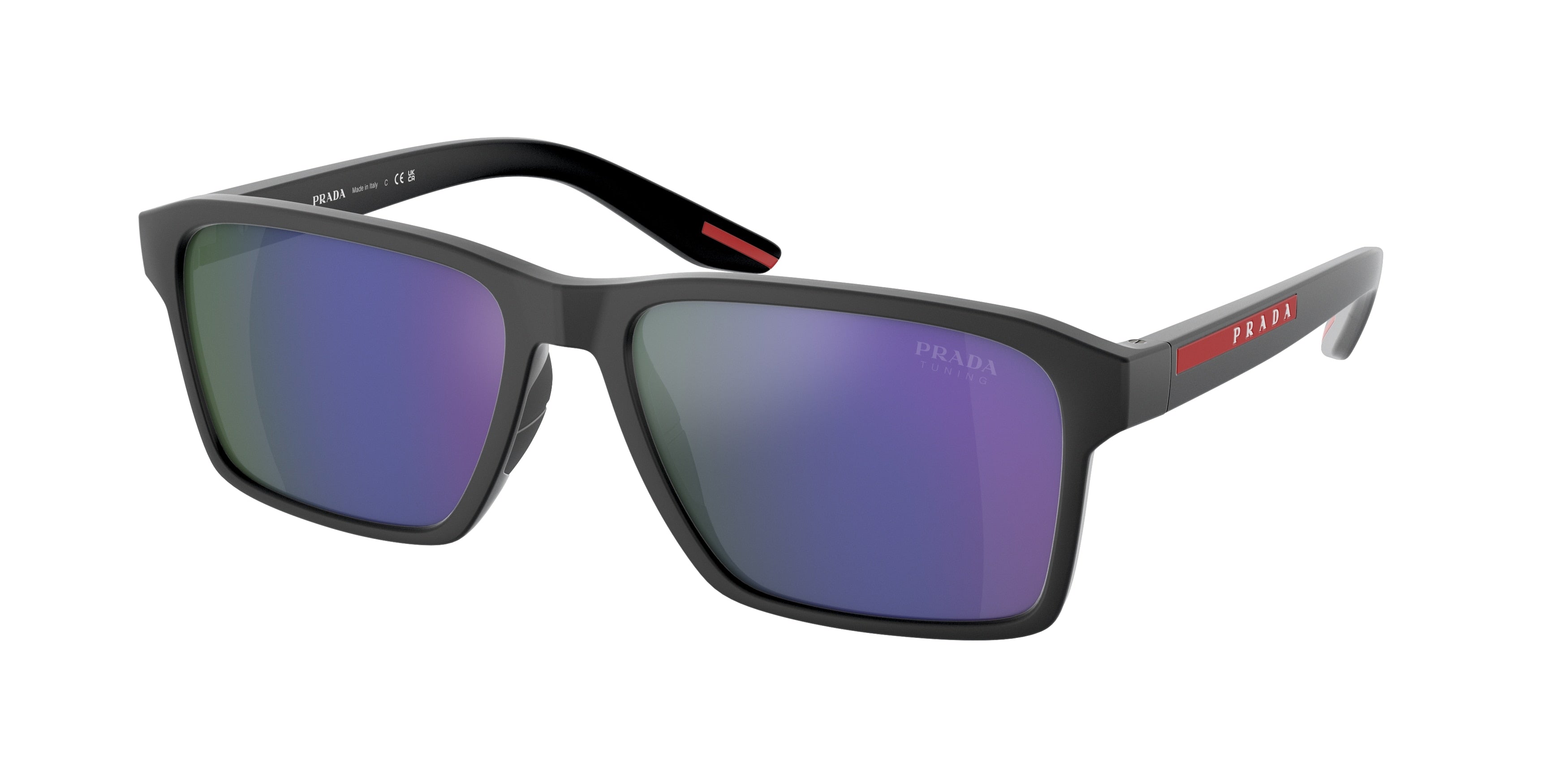 Prada Linea Rossa PS05YSF Rectangle Sunglasses  UFK05U-Grey Rubber 58-145-17 - Color Map Grey