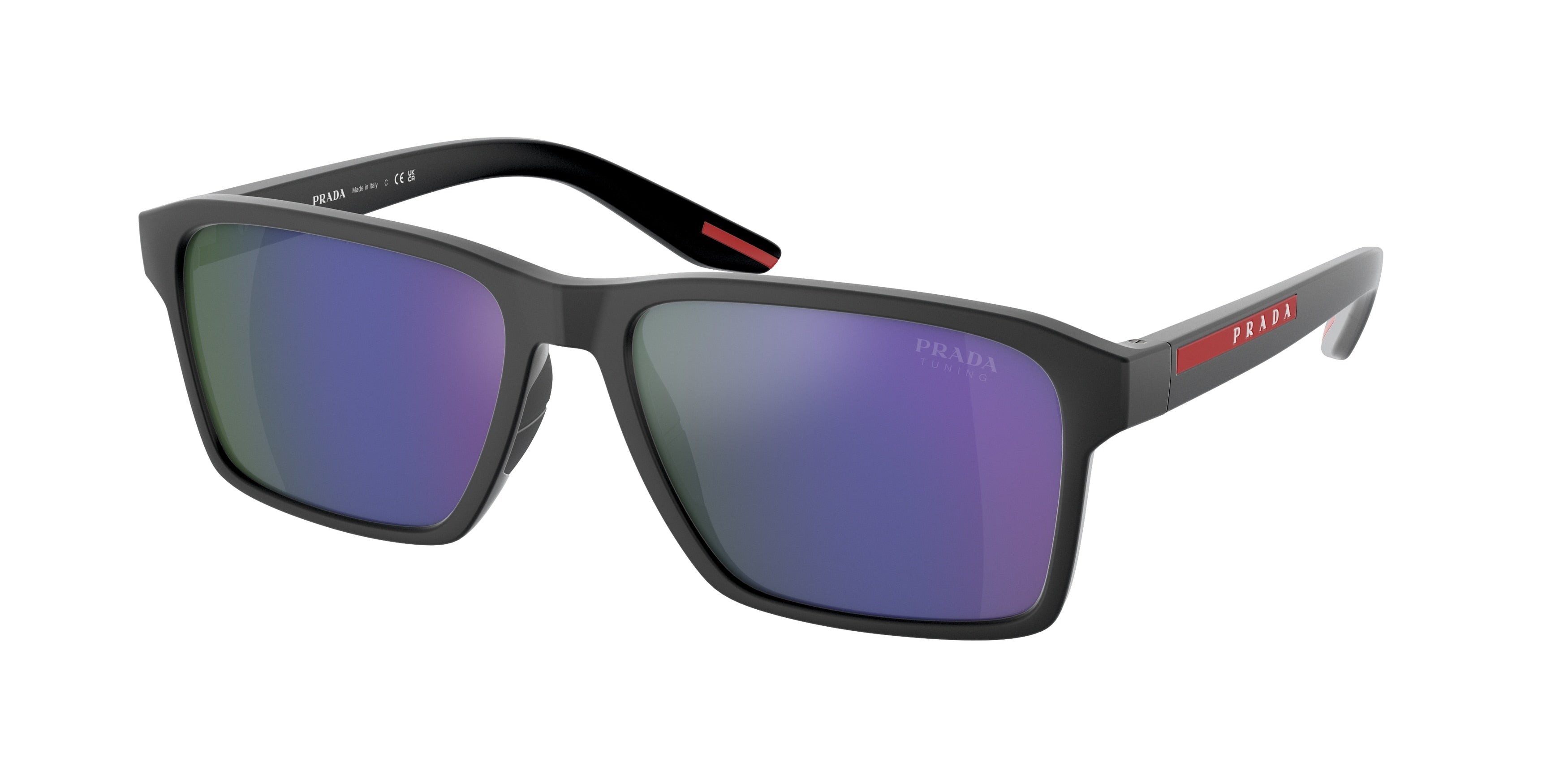 Prada Linea Rossa PS05YS Rectangle Sunglasses  UFK05U-Grey Rubber 58-145-17 - Color Map Grey