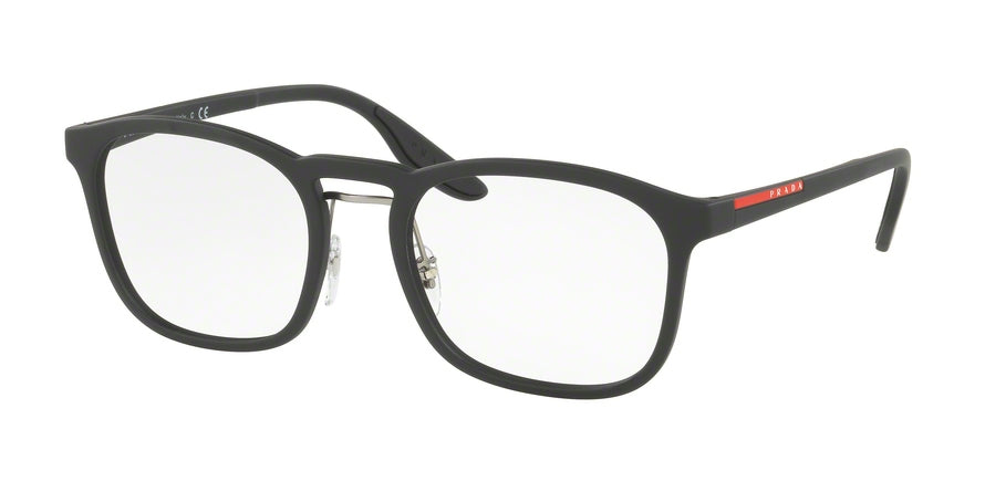 Prada Linea Rossa PS06HV Pillow Eyeglasses  DG01O1-BLACK RUBBER 54-20-145 - Color Map black