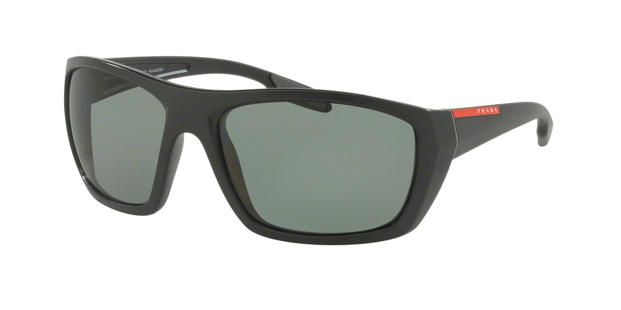 Prada Linea Rossa ACTIVE PS06SS Rectangle Sunglasses  1BO5X1-MATTE DEMISHINY 61-17-130 - Color Map black