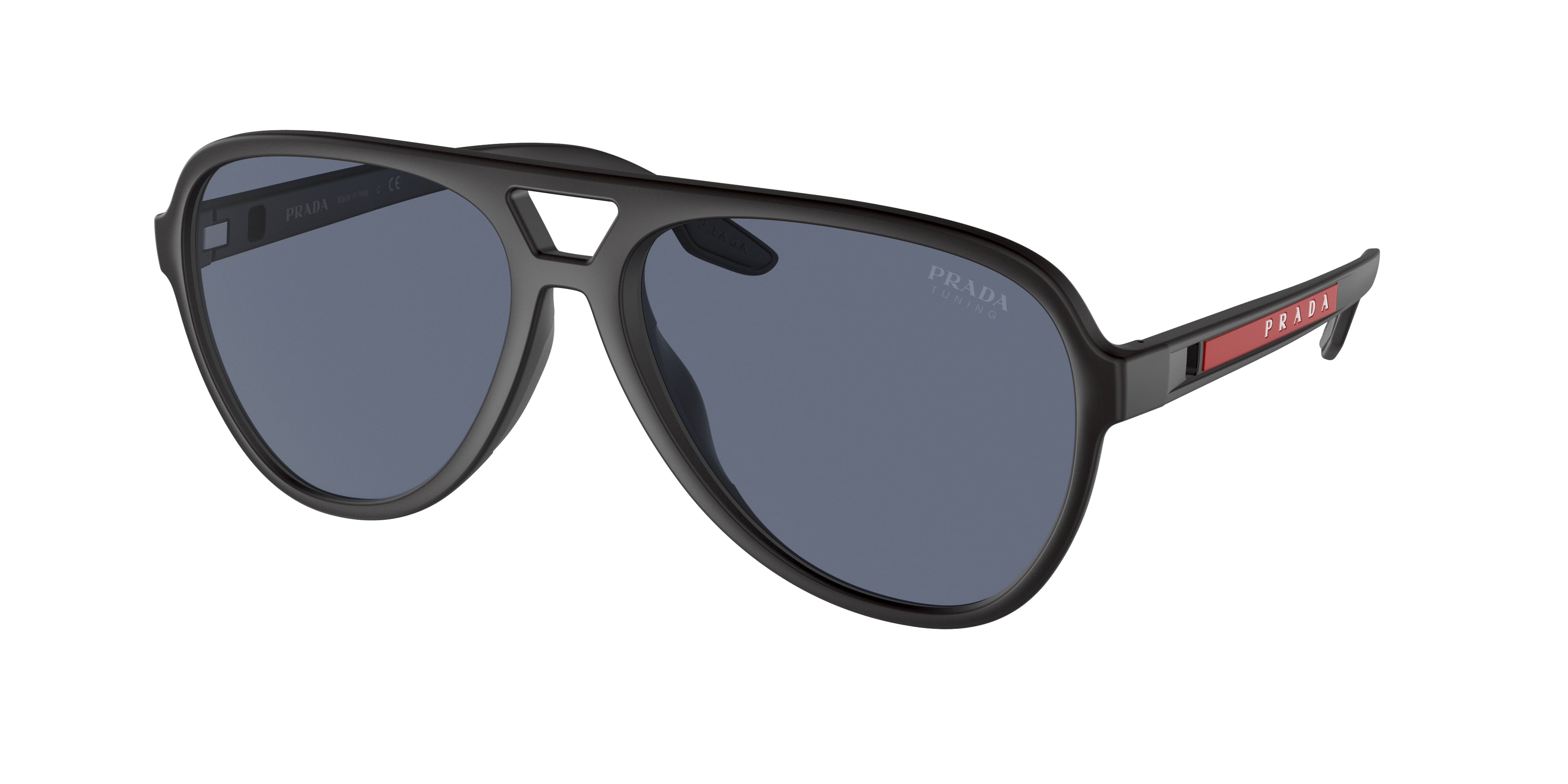 Prada Linea Rossa PS06WS Pilot Sunglasses  DG009R-Black Rubber 59-140-16 - Color Map Black
