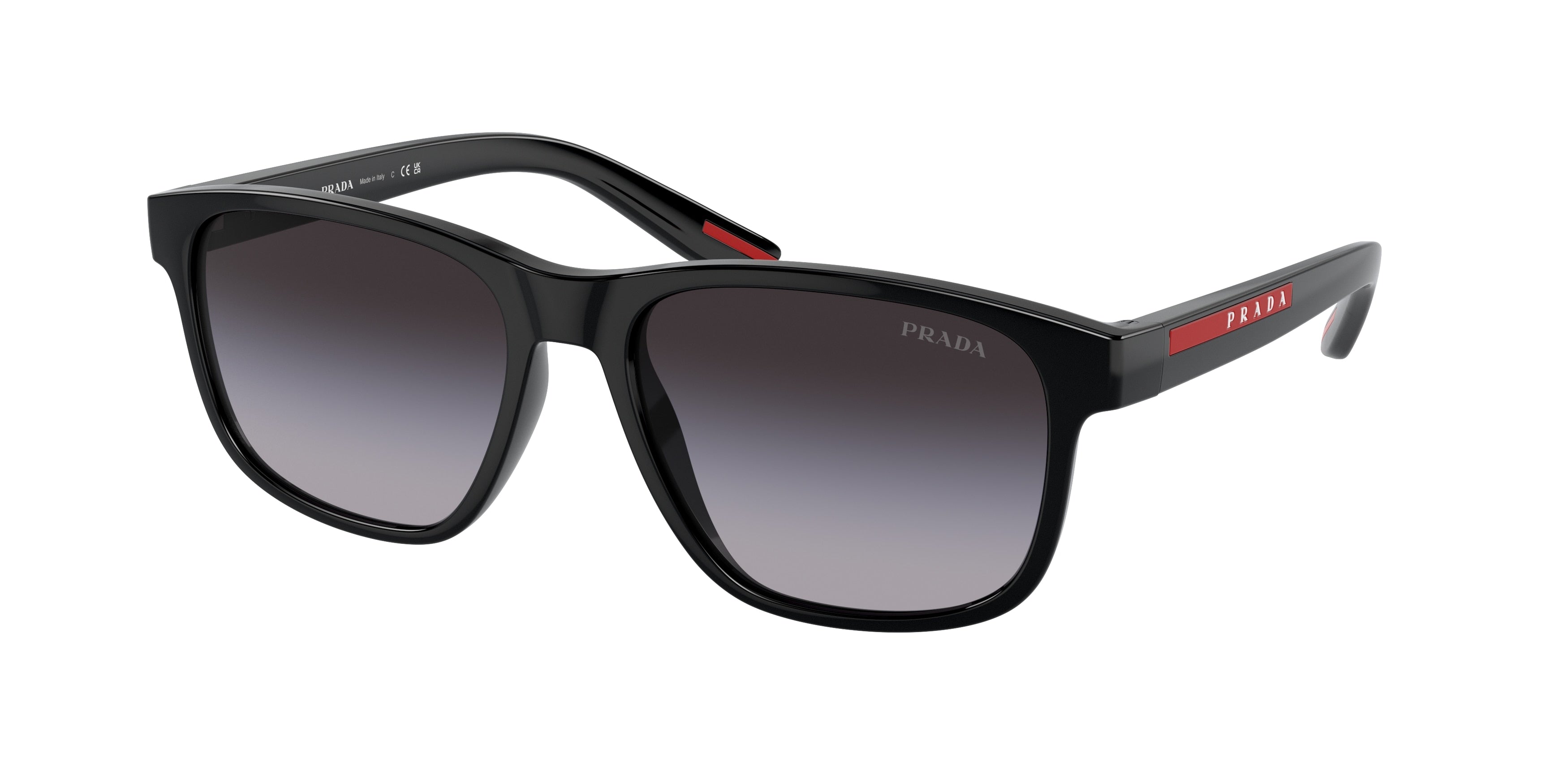 Prada Linea Rossa PS06YS Pillow Sunglasses  1AB09U-Black 56-145-17 - Color Map Black