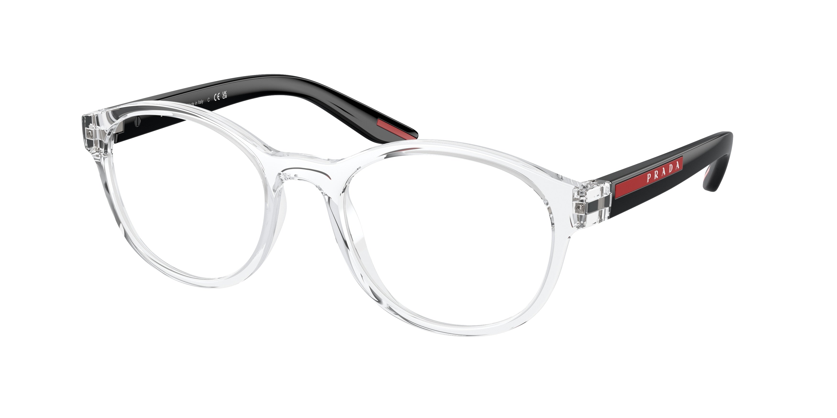 Prada Linea Rossa PS07PV Phantos Eyeglasses  2AZ1O1-Crystal 53-145-20 - Color Map White