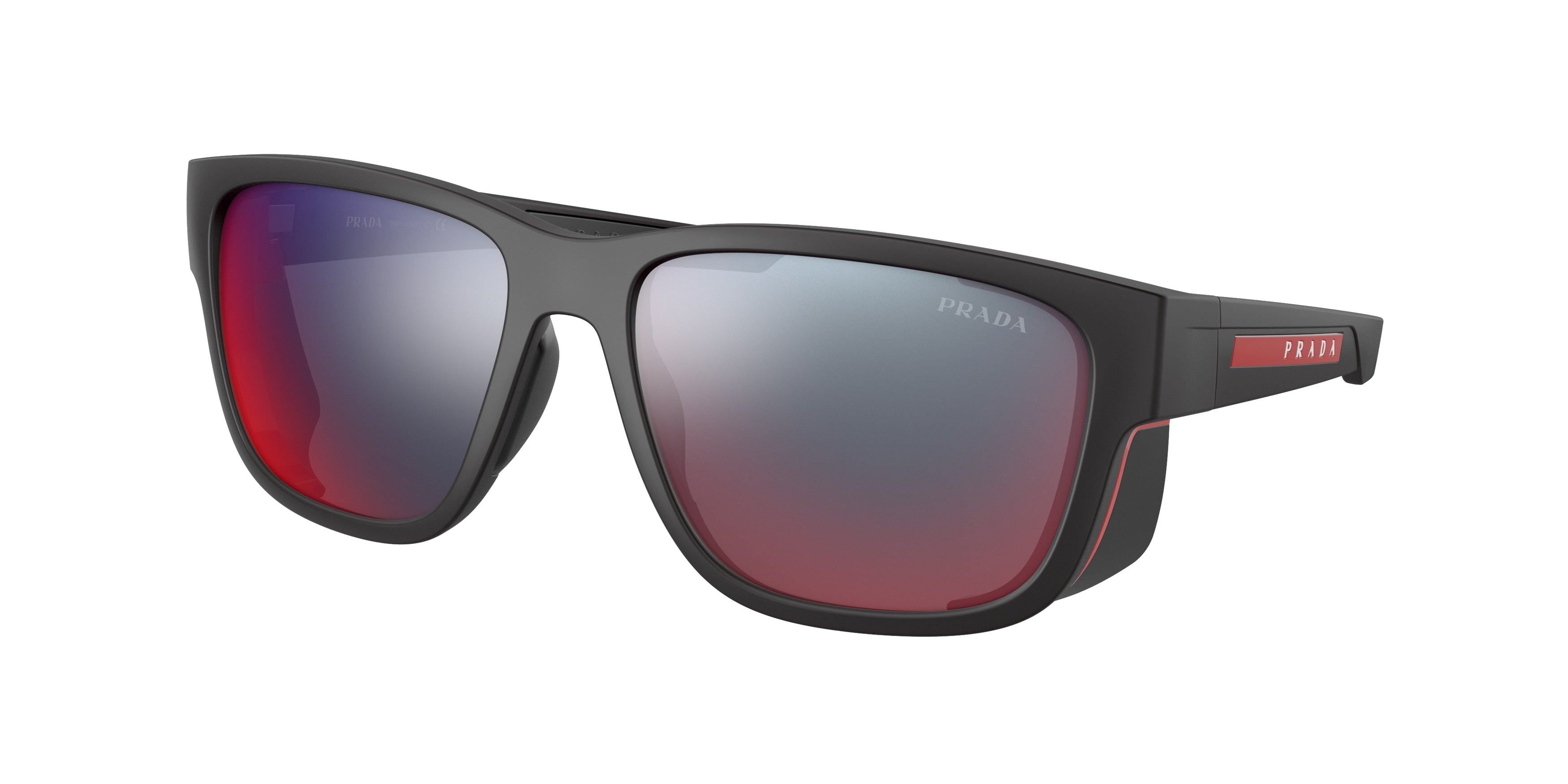 Prada Linea Rossa PS07WS Pillow Sunglasses  DG008F-Black Rubber 59-130-17 - Color Map Black