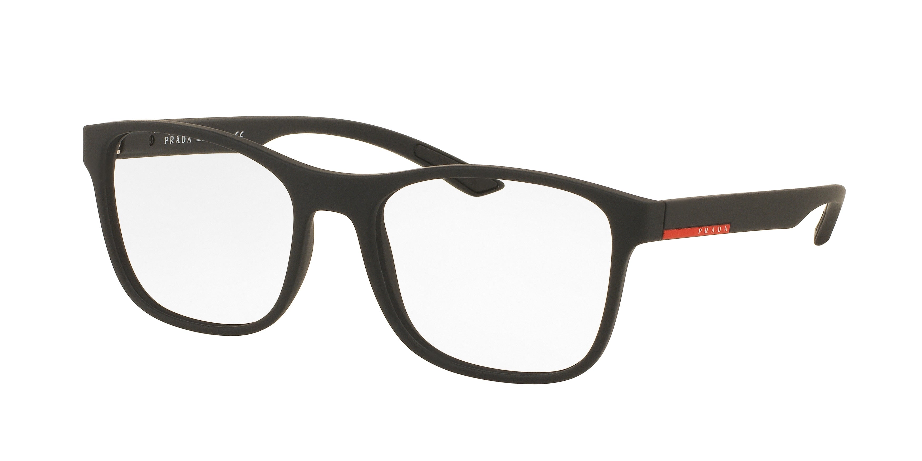 Prada Linea Rossa LIFESTYLE PS08GV Square Eyeglasses  DG01O1-Black Rubber 54-145-18 - Color Map Black