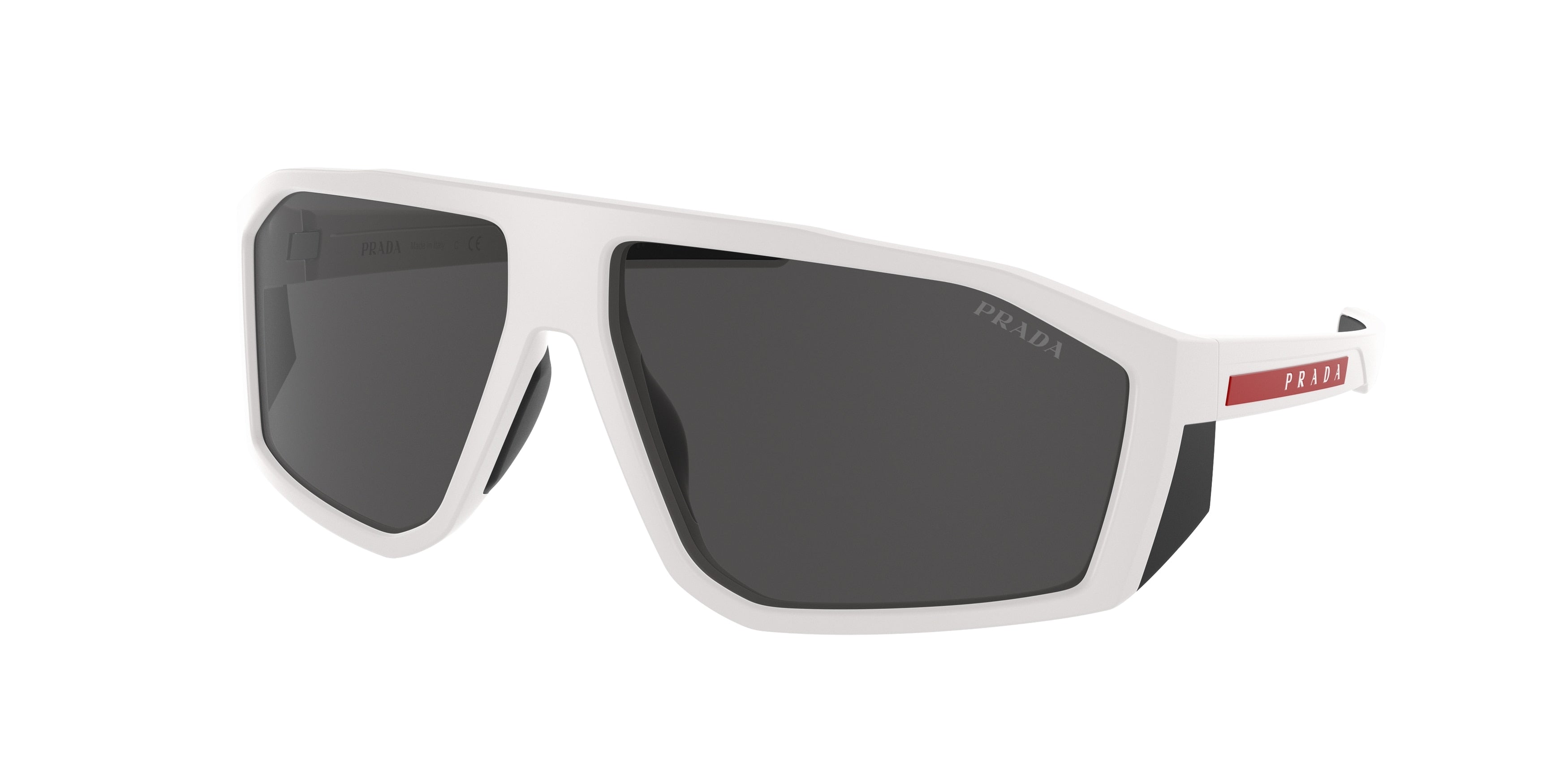 Prada Linea Rossa PS08WS Irregular Sunglasses  AAI06F-Matte White 66-130-13 - Color Map White