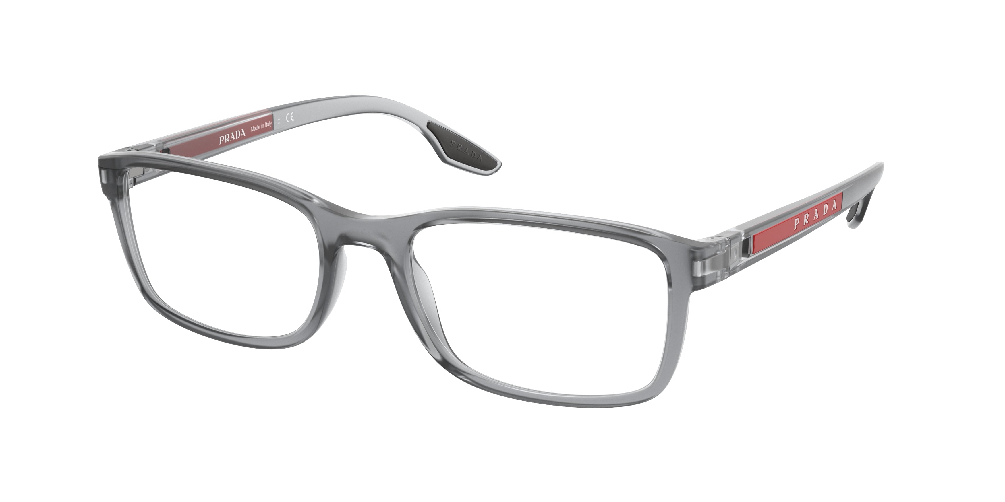 Prada Linea Rossa PS09OV Pillow Eyeglasses  14C1O1-Grey Transparent 55-145-19 - Color Map Grey