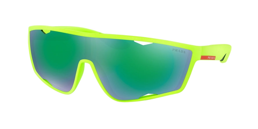 Prada Linea Rossa ACTIVE PS09US Cat Eye Sunglasses  4471M2-FLUO GREEN RUBBER 40-140-130 - Color Map black