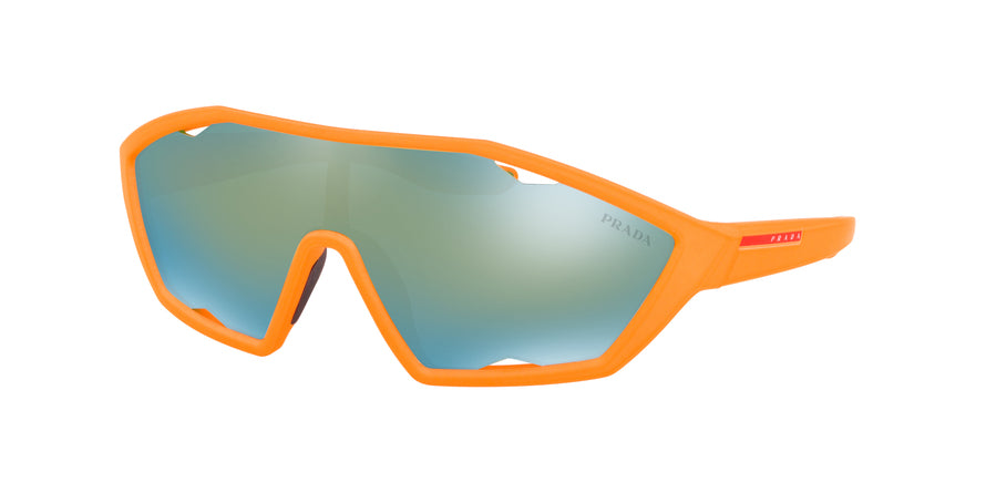 Prada Linea Rossa ACTIVE PS16US Irregular Sunglasses  4484J2-FLUO ORANGE RUBBER 23-123-120 - Color Map orange