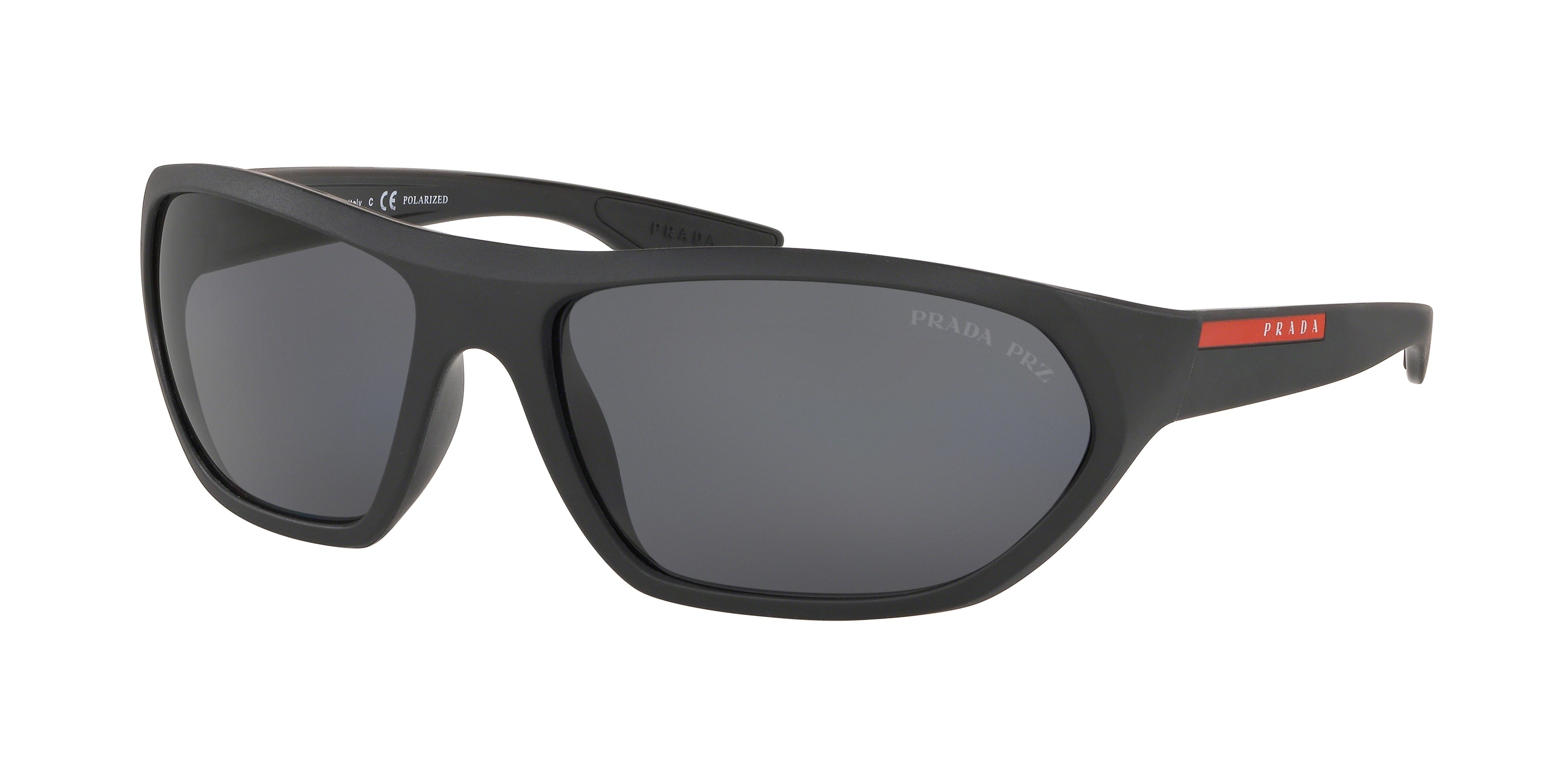 Prada Linea Rossa ACTIVE PS18US Pillow Sunglasses  1BO5Z1-Matte Black/Black 65-135-17 - Color Map Black