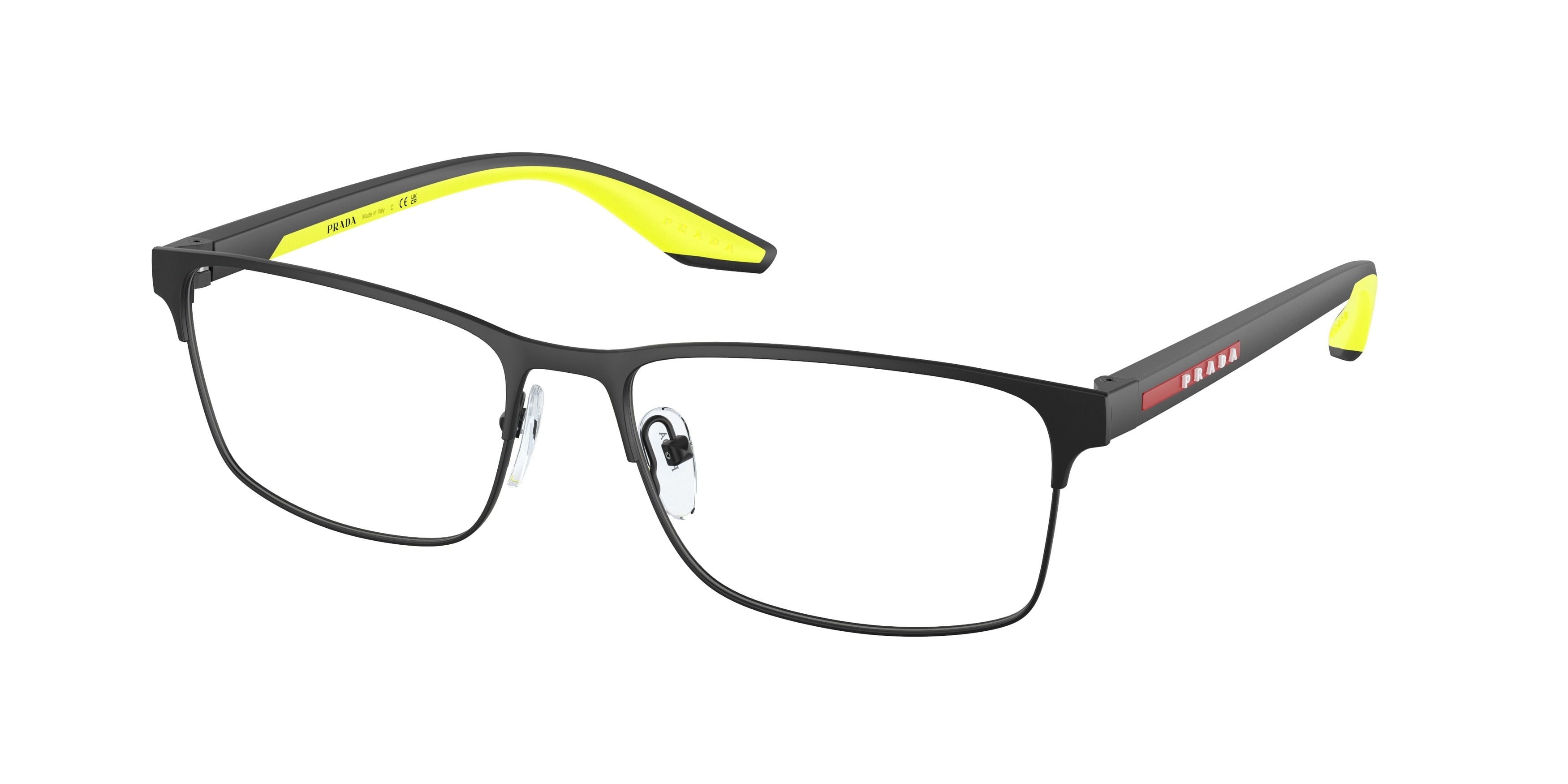 Prada Linea Rossa PS50PV Rectangle Eyeglasses  17G1O1-Black 57-145-17 - Color Map Black