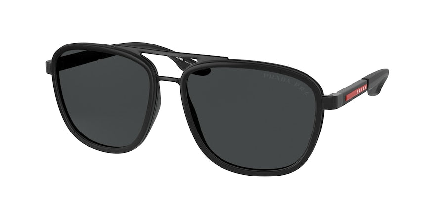 Prada Linea Rossa PS50XS Pillow Sunglasses  08O02G-MATTE BLACK/BLACK RUBBER 60-16-145 - Color Map black