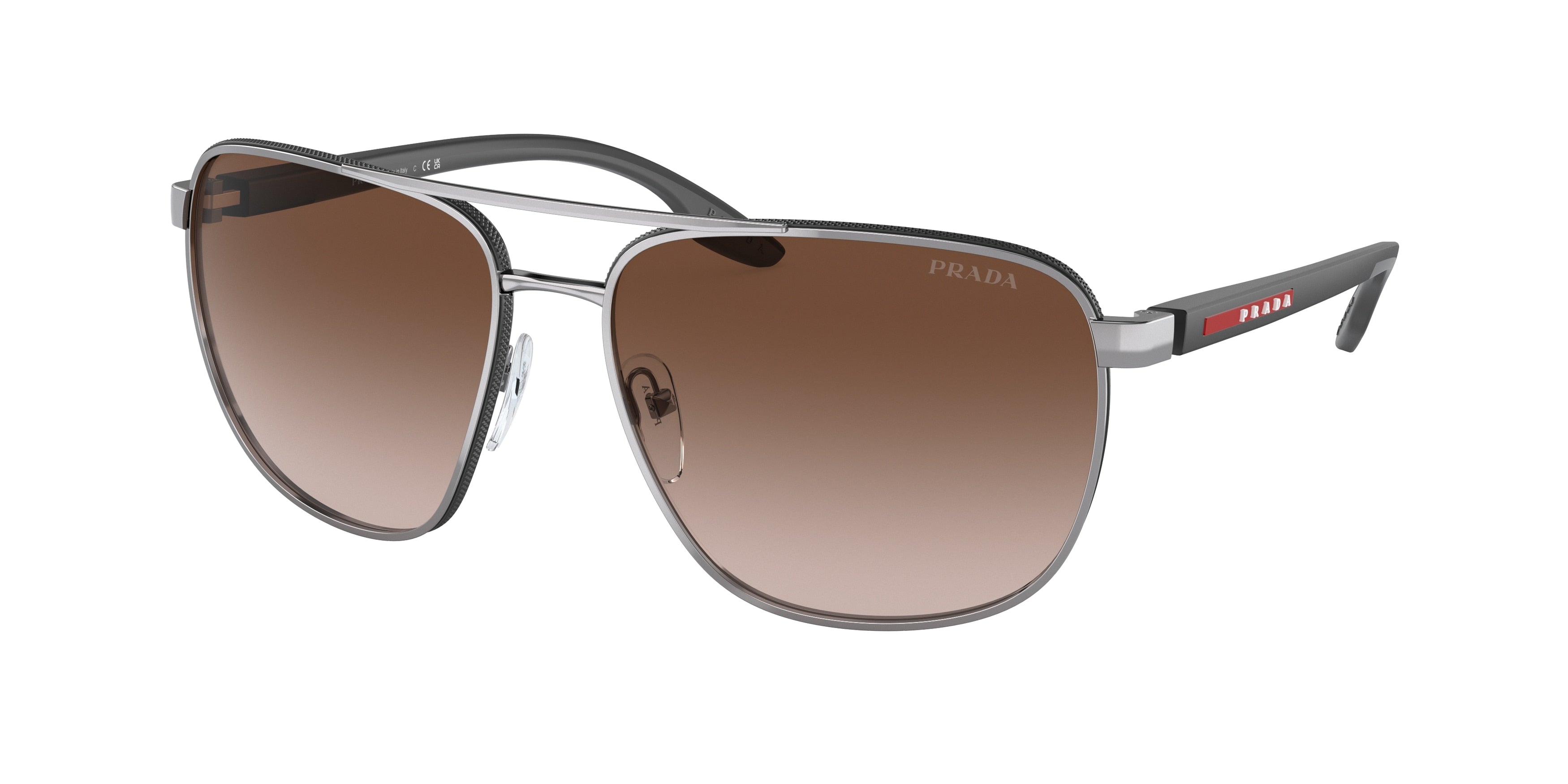 Prada Linea Rossa PS50YS Pilot Sunglasses  5AV02P-Gunmetal 62-145-16 - Color Map Grey