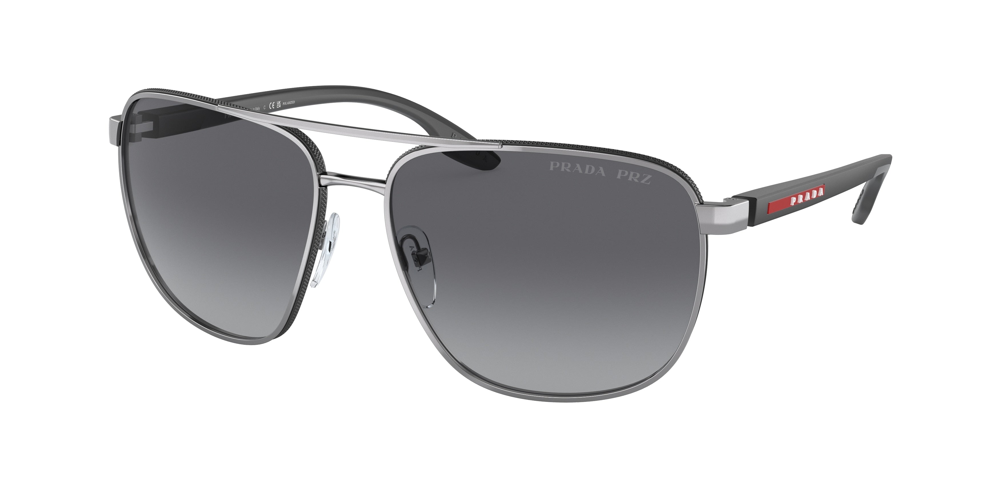 Prada Linea Rossa PS50YS Pilot Sunglasses  5AV06G-Gunmetal 62-145-16 - Color Map Grey