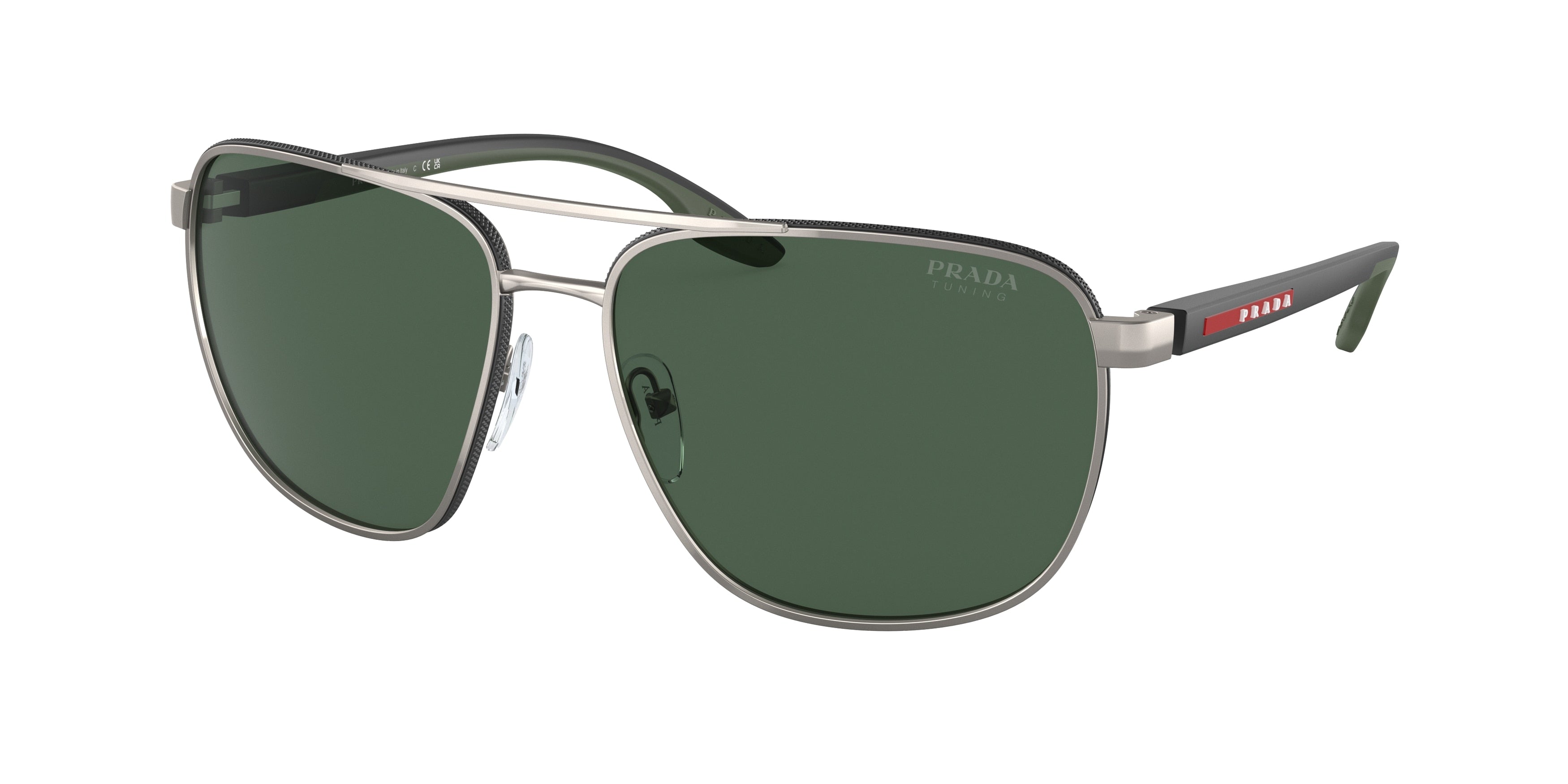 Prada Linea Rossa PS50YS Pilot Sunglasses  7CQ06U-Matte Gunmetal 62-145-16 - Color Map Grey