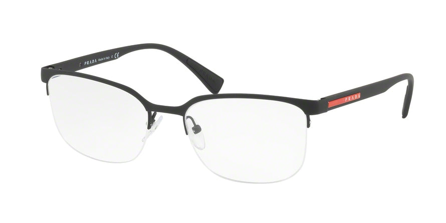 Prada Linea Rossa PS51IV Pillow Eyeglasses  DG01O1-BLACK RUBBER 53-18-140 - Color Map black