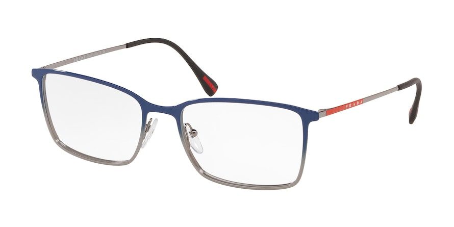 Prada Linea Rossa LIFESTYLE PS51LV Rectangle Eyeglasses  5801O1-TOP BLUE GRADIENT/GUNMETAL 56-18-145 - Color Map blue