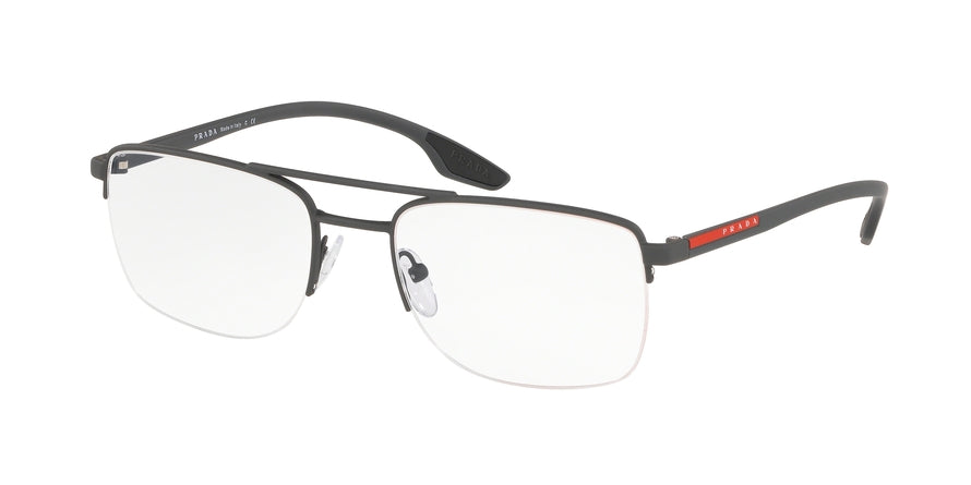 Prada Linea Rossa LIFESTYLE PS51MV Rectangle Eyeglasses  5341O1-GREY RUBBER 55-19-145 - Color Map grey