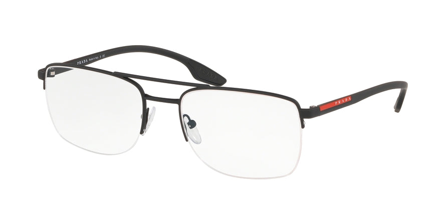 Prada Linea Rossa LIFESTYLE PS51MV Rectangle Eyeglasses  DG01O1-BLACK RUBBER 55-19-145 - Color Map black