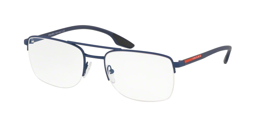 Prada Linea Rossa LIFESTYLE PS51MV Rectangle Eyeglasses  TFY1O1-BLUE RUBBER 55-19-145 - Color Map blue