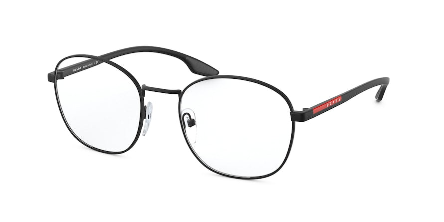Prada Linea Rossa PS51NV Round Eyeglasses  1BO1O1-MATTE BLACK 53-20-145 - Color Map black