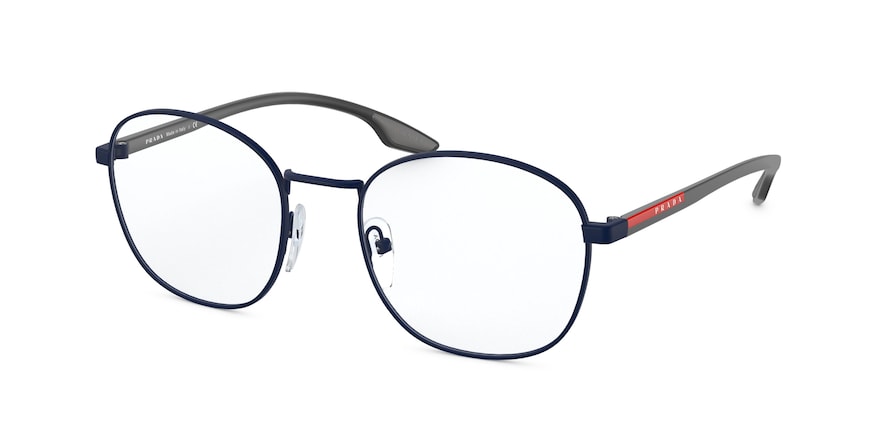 Prada Linea Rossa PS51NV Round Eyeglasses  TFY1O1-RUBBER BLUE 53-20-145 - Color Map blue