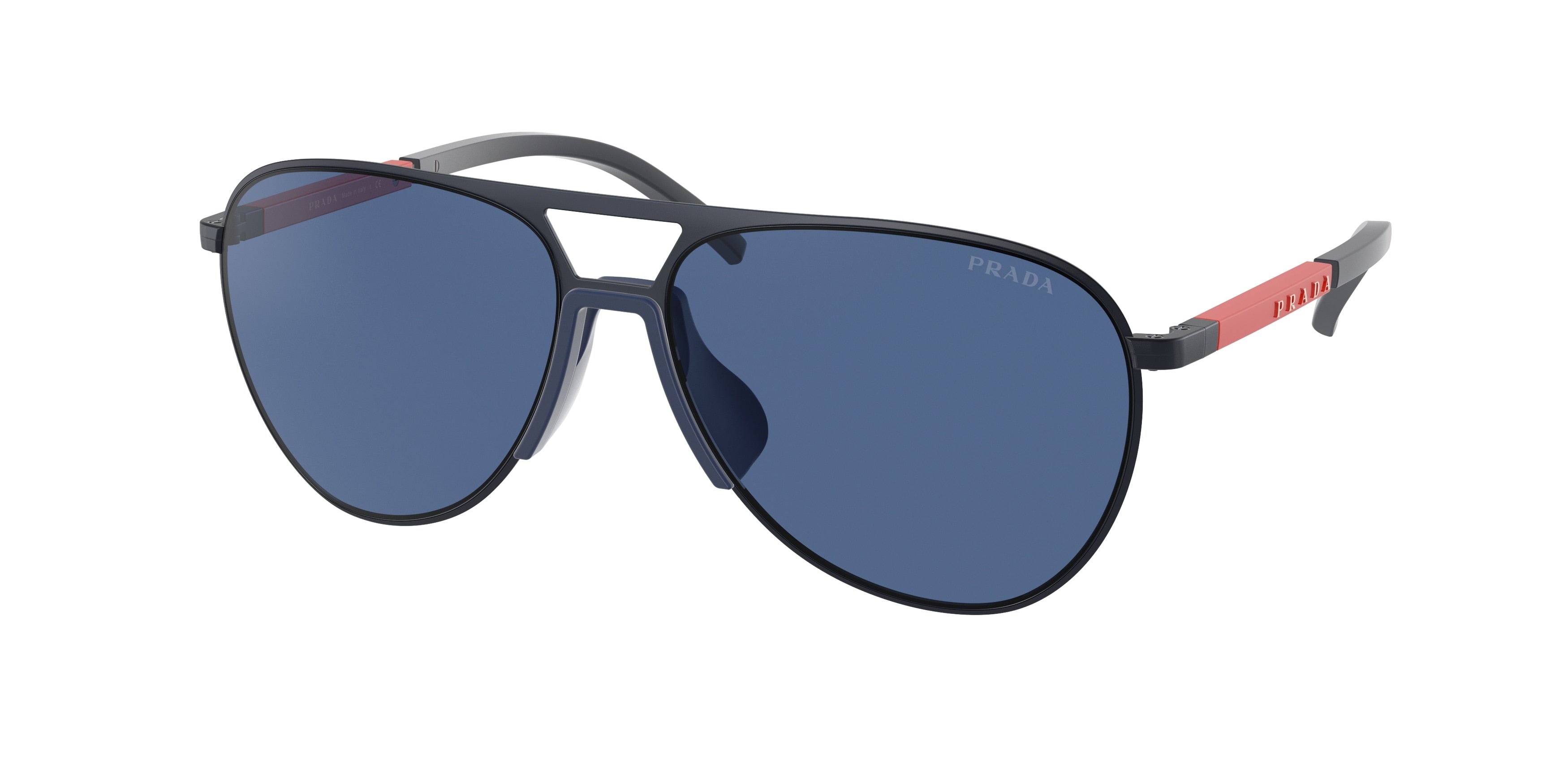 Prada Linea Rossa PS51XS Pilot Sunglasses  06S07L-Matte Navy 58-145-15 - Color Map Blue