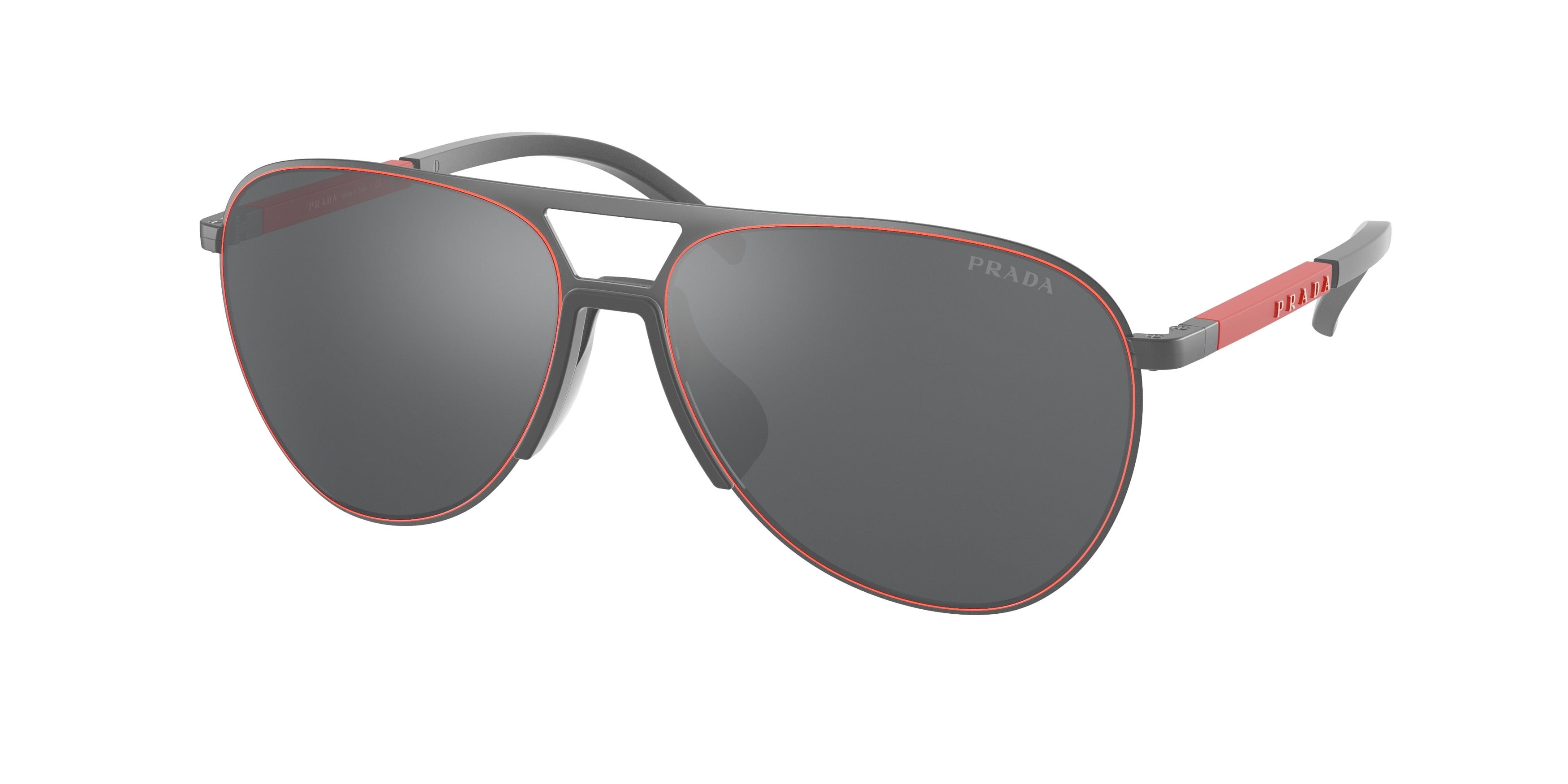 Prada Linea Rossa PS51XS Pilot Sunglasses  TWW09L-Matte Grey 58-145-15 - Color Map Grey