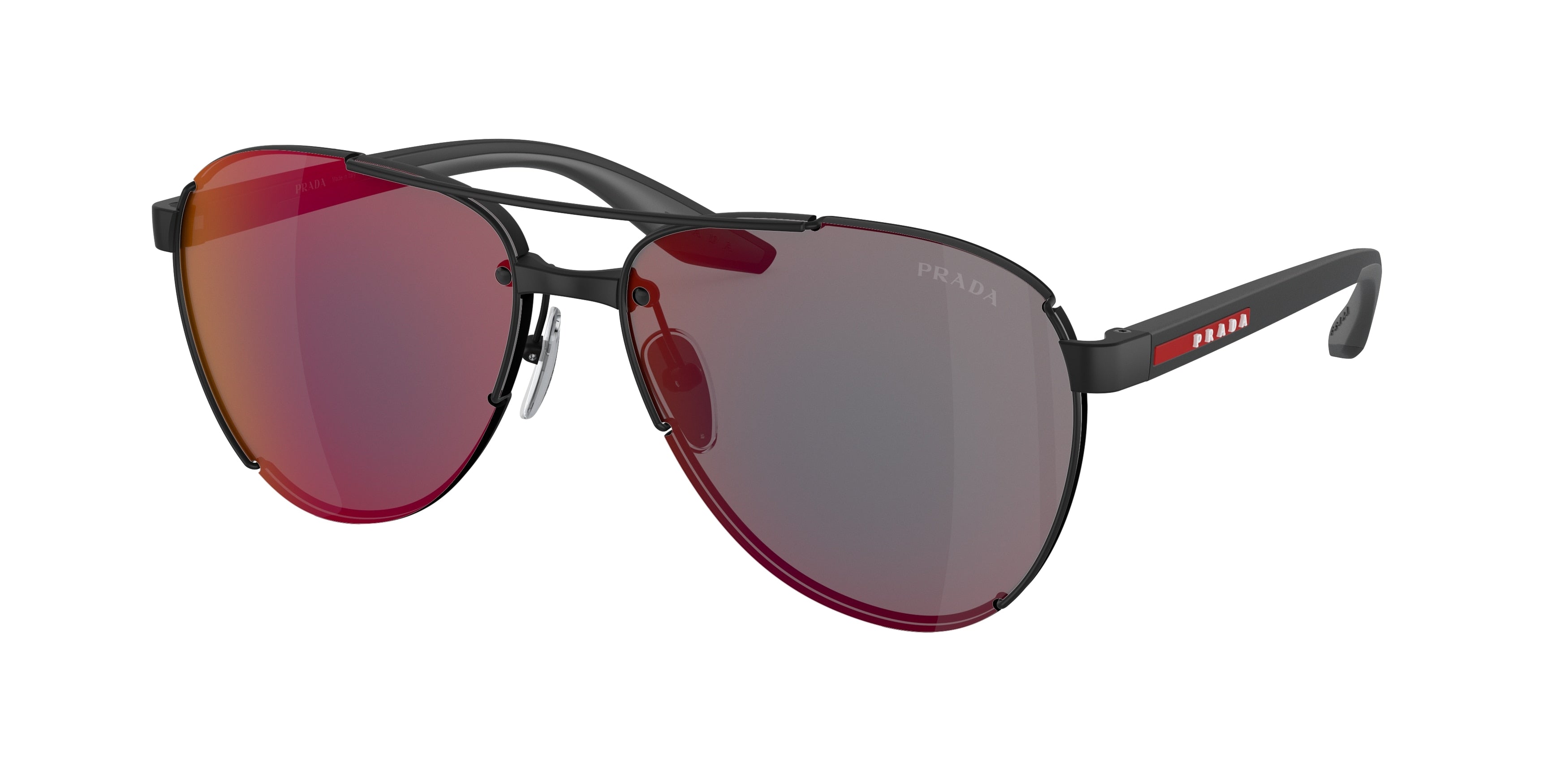 Prada Linea Rossa PS51YS Pilot Sunglasses  1BO08F-Matte Black 61-145-14 - Color Map Black