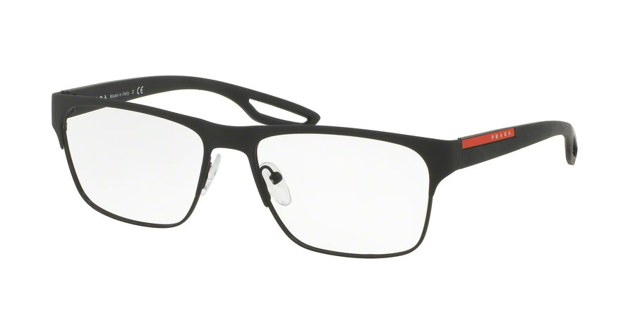 Prada Linea Rossa PS52GV Square Eyeglasses  DG01O1-BLACK RUBBER 57-17-140 - Color Map black