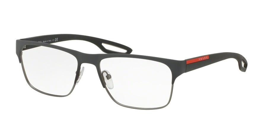 Prada Linea Rossa PS52GV Square Eyeglasses  UFK1O1-GREY/LEAD RUBBER 57-17-140 - Color Map grey