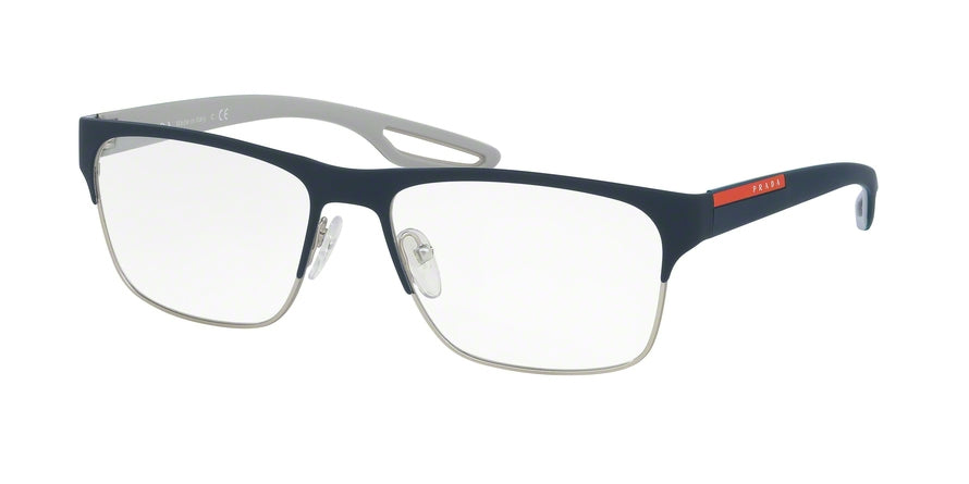 Prada Linea Rossa PS52GV Square Eyeglasses  UR51O1-BLUE/STEEL RUBBER 57-17-140 - Color Map blue