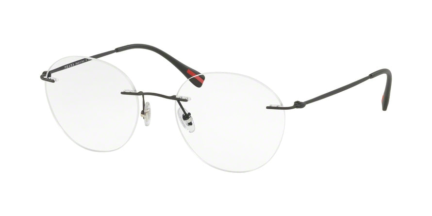 Prada Linea Rossa LIFESTYLE PS52IV Round Eyeglasses  DG01O1-BLACK RUBBER 52-19-140 - Color Map black