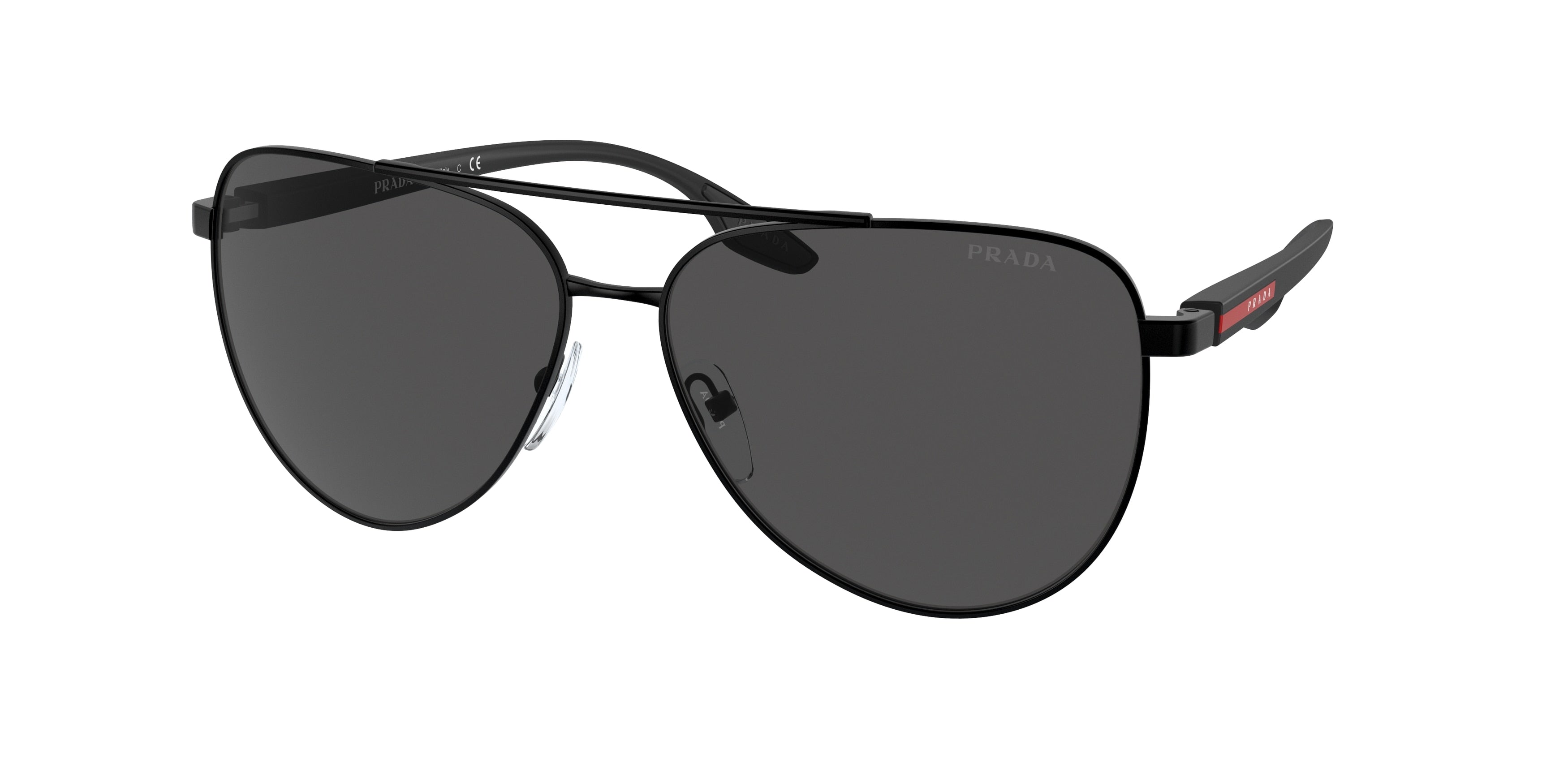Prada Linea Rossa PS52WS Pilot Sunglasses  1BO06F-Matte Black 61-145-14 - Color Map Black