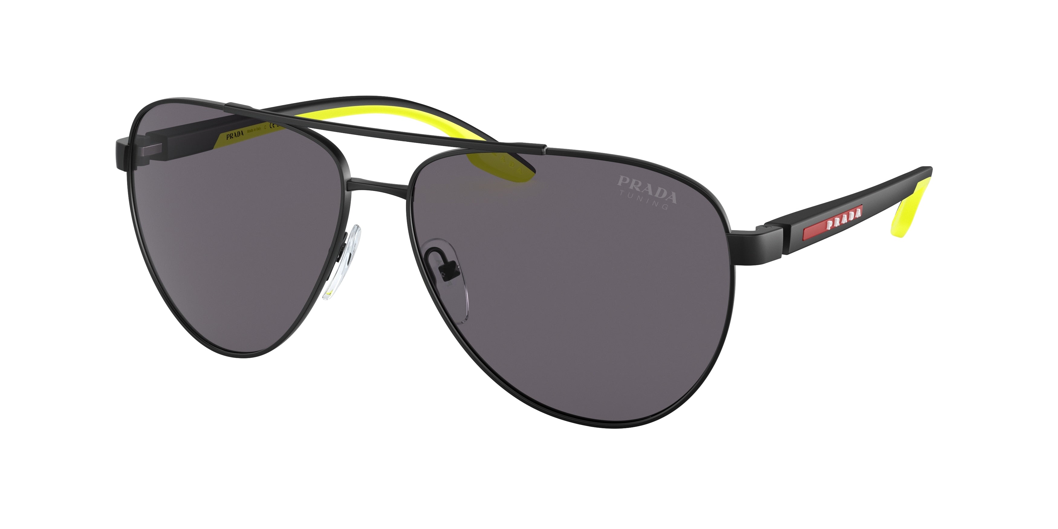 Prada Linea Rossa PS52YS Pilot Sunglasses  17G01V-Matte Black 61-145-14 - Color Map Black