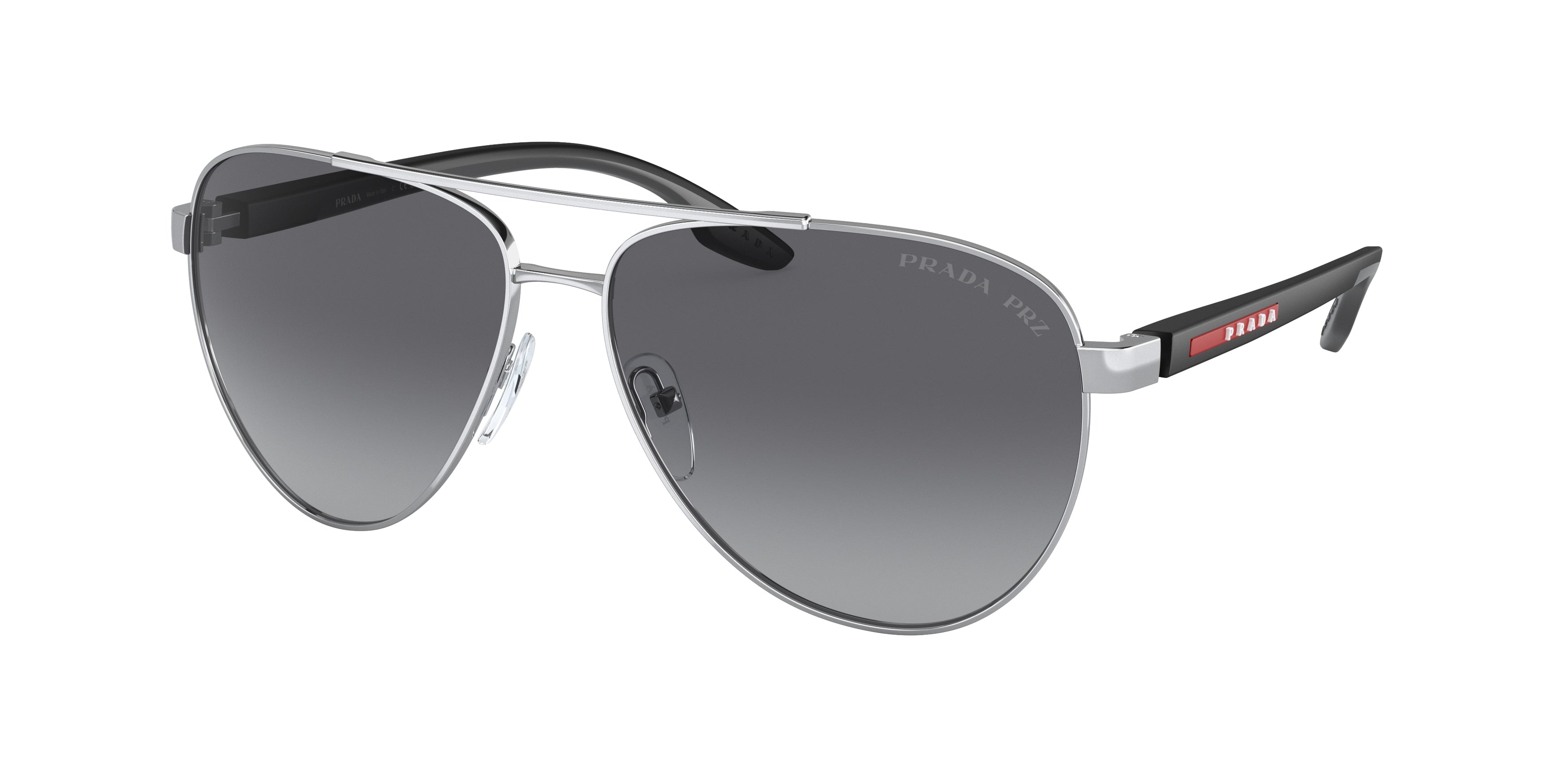 Prada Linea Rossa PS52YS Pilot Sunglasses  1BC06G-Silver 61-145-14 - Color Map Silver