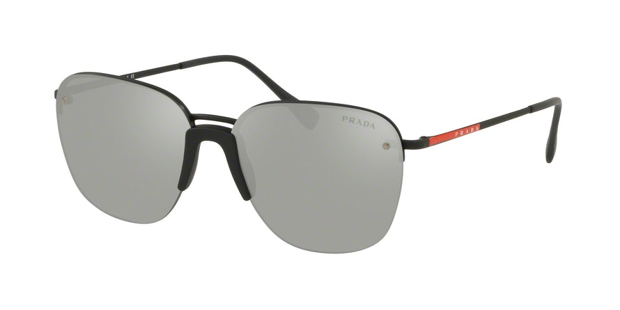 Prada Linea Rossa LIFESTYLE PS53US Square Sunglasses  DG02B0-BLACK RUBBER 57-13-145 - Color Map black