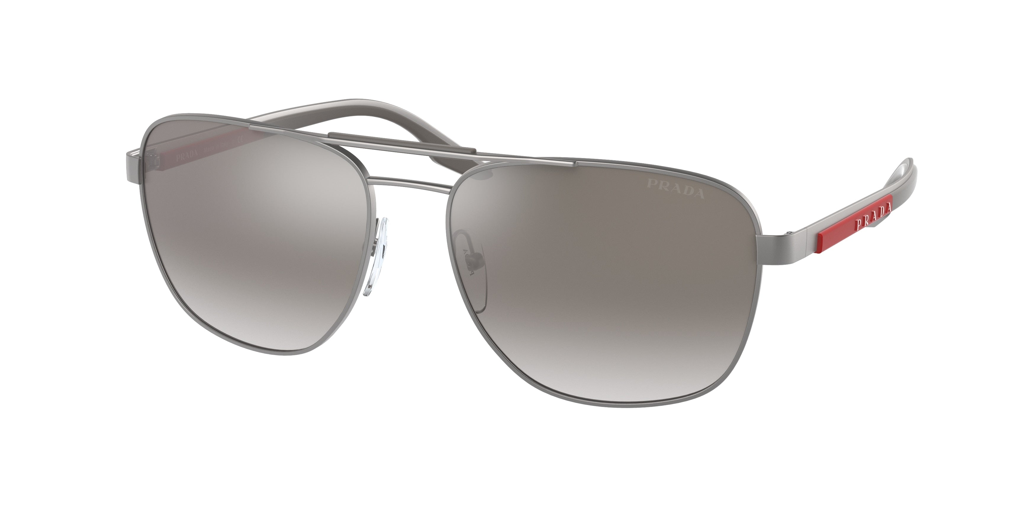 Prada Linea Rossa PS53XS Oval Sunglasses  7CQ02M-Matte Gunmetal 59-140-17 - Color Map Grey